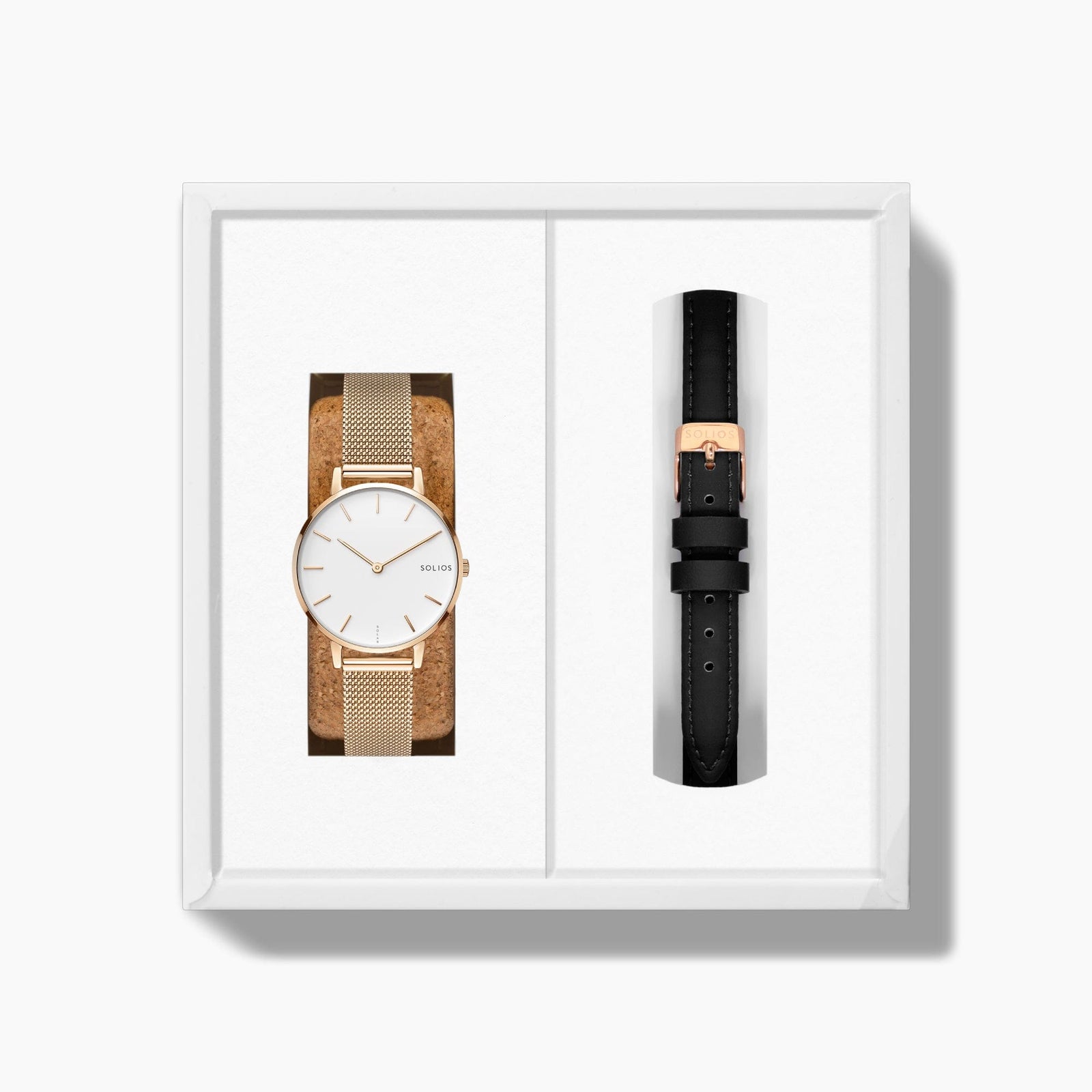 The Solar Mini Bundle | White Dial - Rose Gold Case