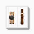 29mm / Rose Gold Mesh - Brown Vegan Leather