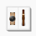 32mm / Rose Gold Mesh - Brown Vegan Leather