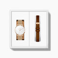 32mm / Rose Gold Mesh - Brown Vegan Leather
