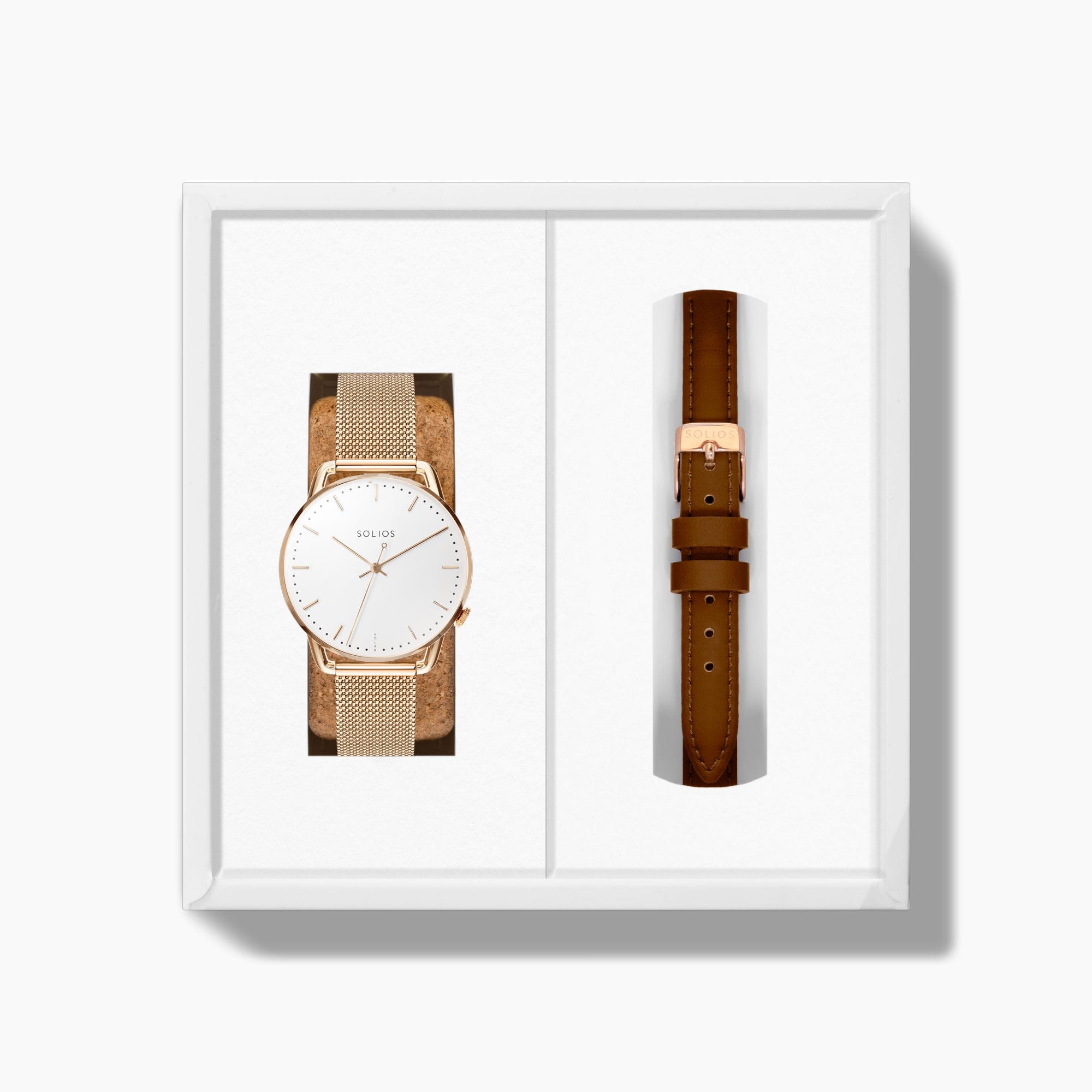 The Solar Curve Mini Bundle | White Dial - Rose Gold Case