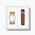 36mm / Rose Gold Mesh - Brown Vegan Leather