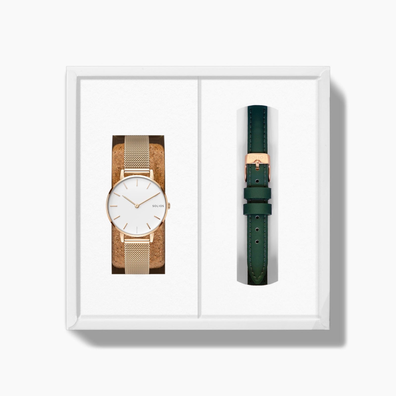 The Solar Mini Bundle | White Dial - Rose Gold Case