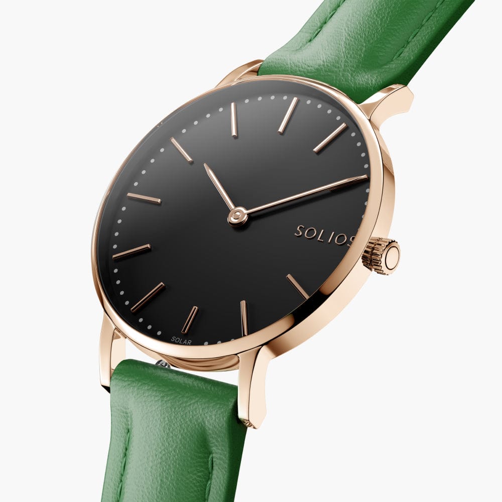 La Solar Classic | Cadran Noir - Boîtier Or Rose