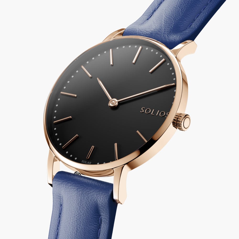 La Solar Classic | Cadran Noir - Boîtier Or Rose