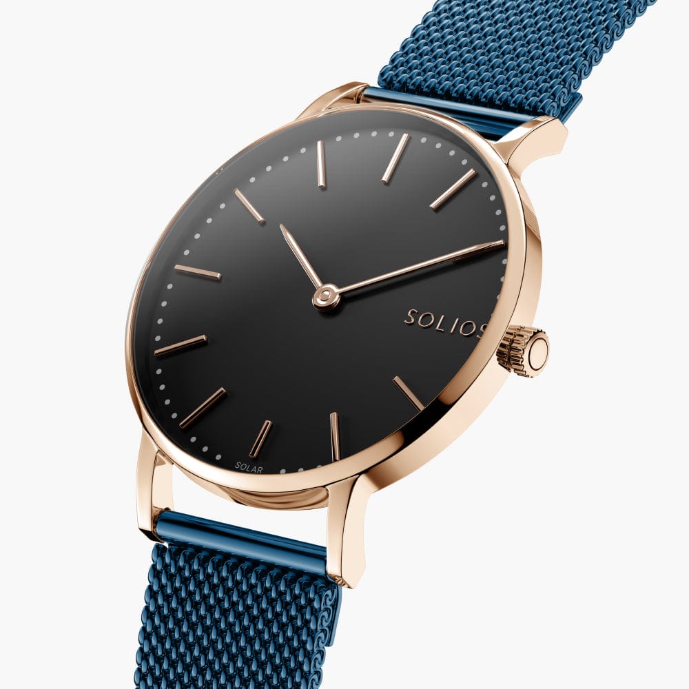 La Solar Classic | Cadran Noir - Boîtier Or Rose