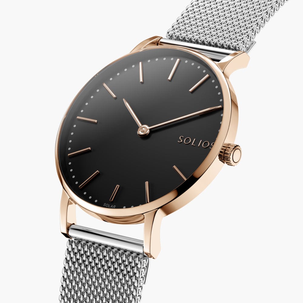 La Solar Classic | Cadran Noir - Boîtier Or Rose