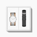 40mm / Silver Mesh - Black Vegan Leather