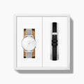 32mm / Silver Mesh - Black Vegan Leather