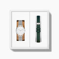 29mm / Silver Mesh - Green Vegan Leather