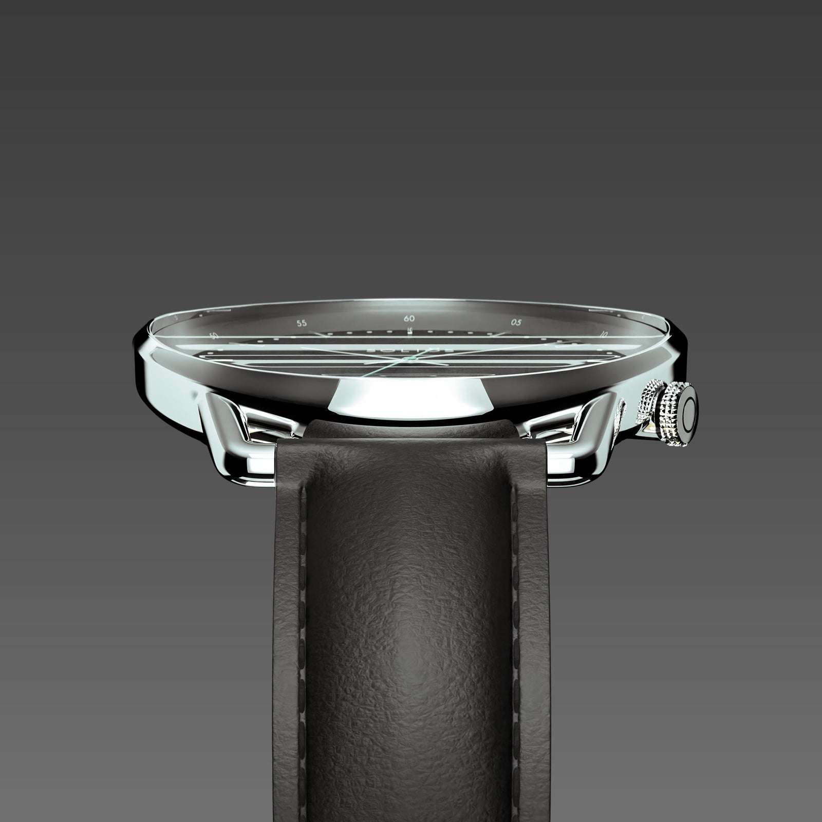 The Solar Curve | Black Dial - Silver Case