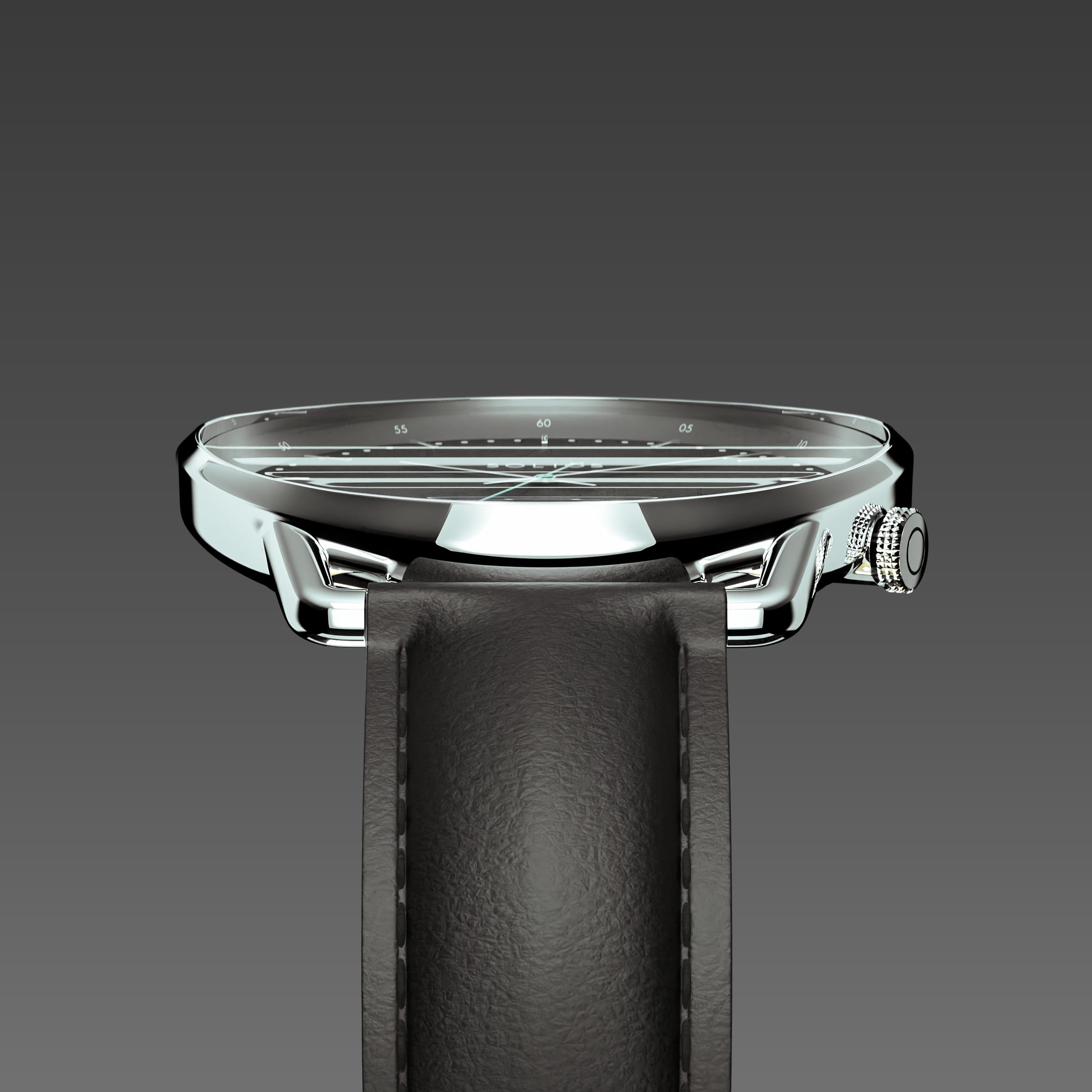 The Solar Curve | Black Dial - Silver Case
