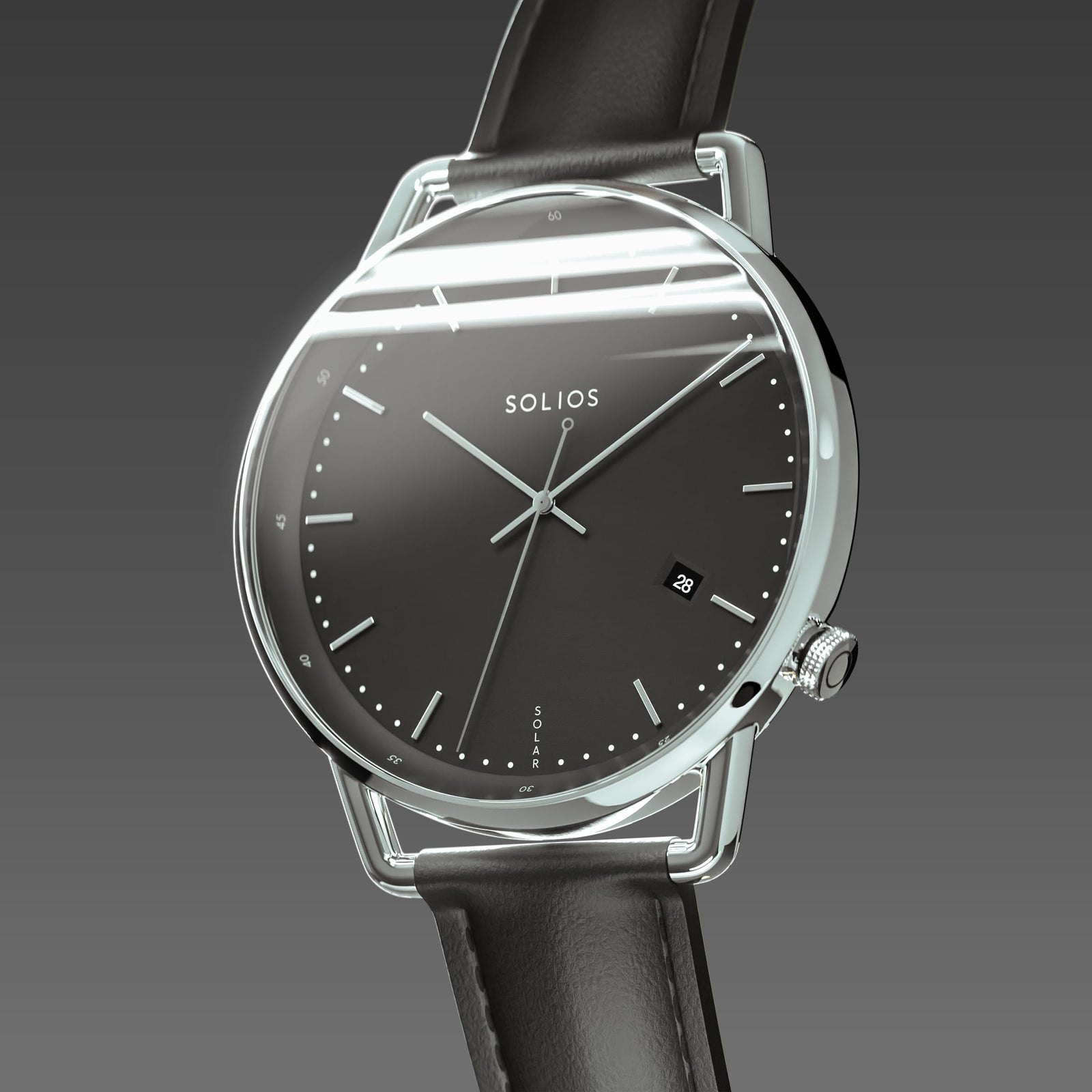 The Solar Curve | Black Dial - Silver Case