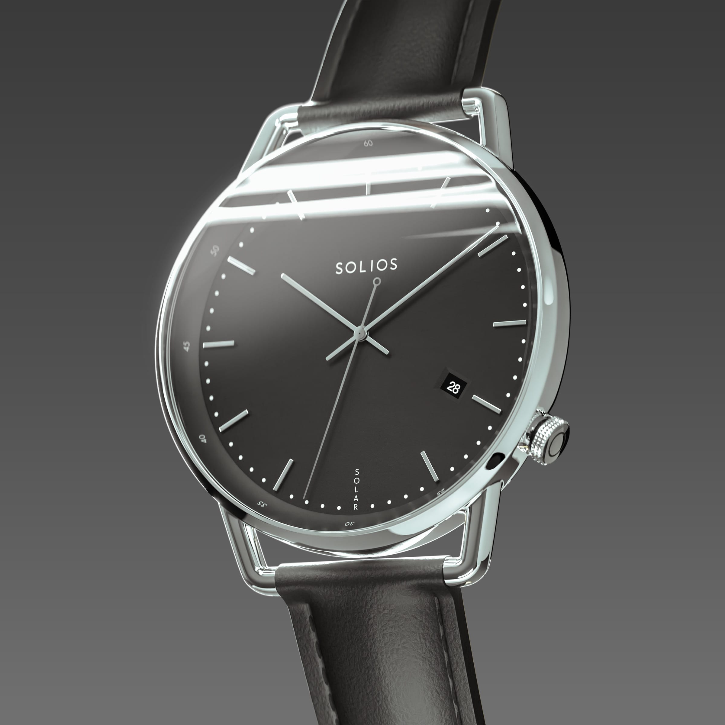 The Solar Curve | Black Dial - Silver Case