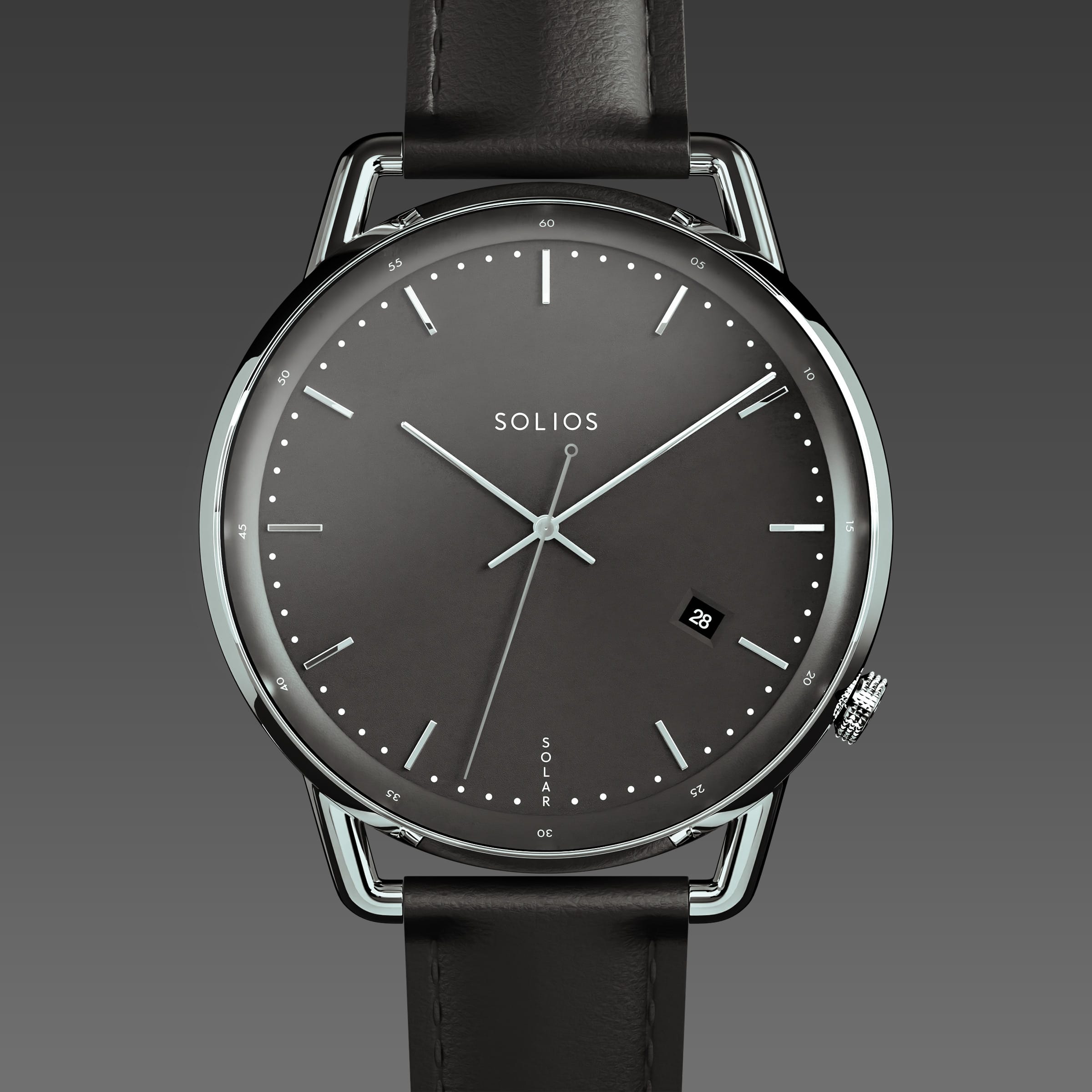 The Solar Curve | Black Dial - Silver Case