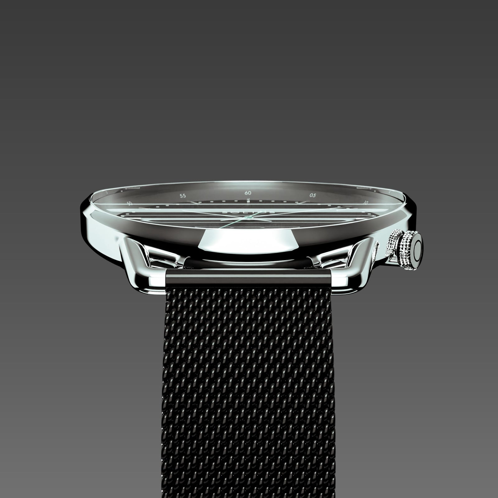 The Solar Curve | Black Dial - Silver Case