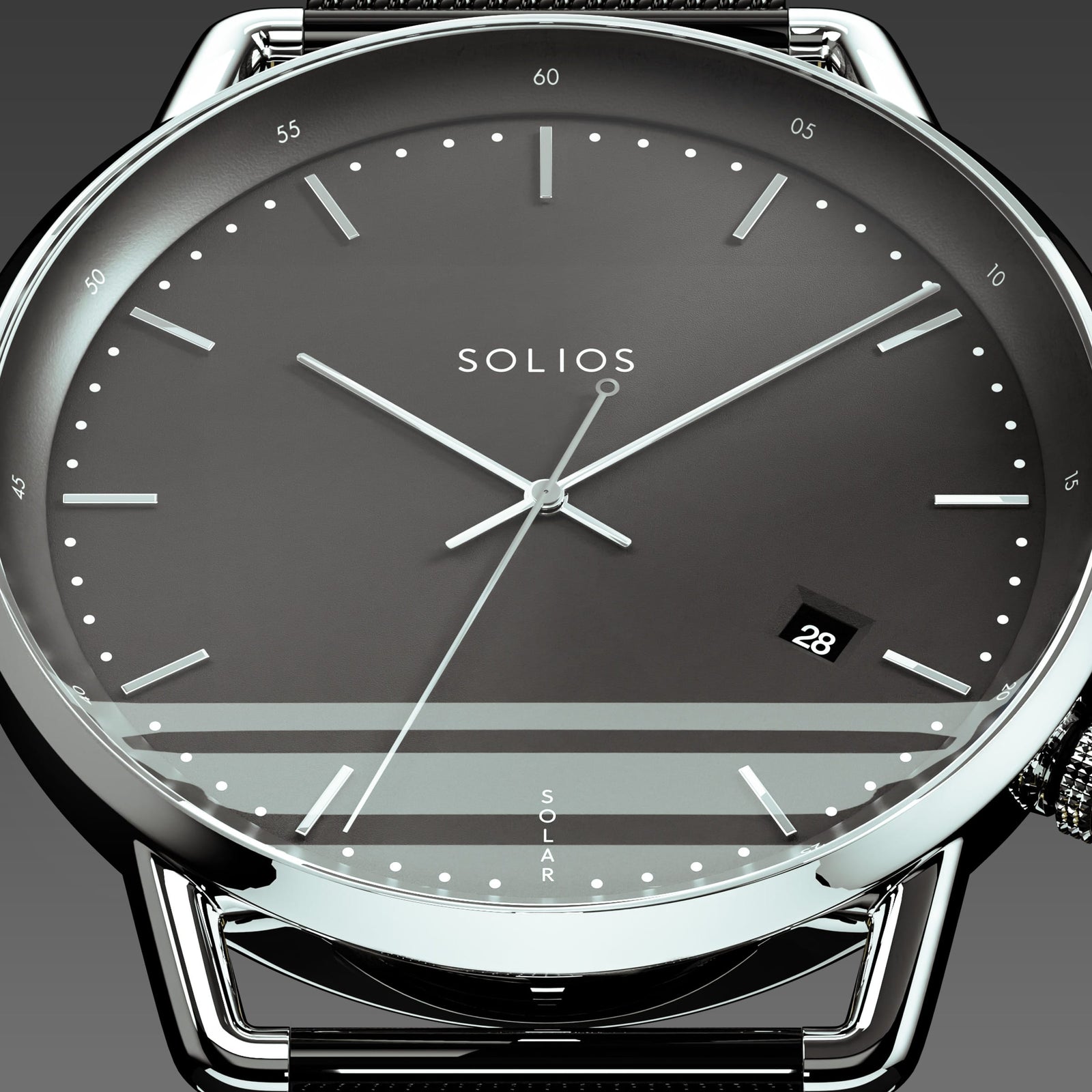 The Solar Curve | Black Dial - Silver Case