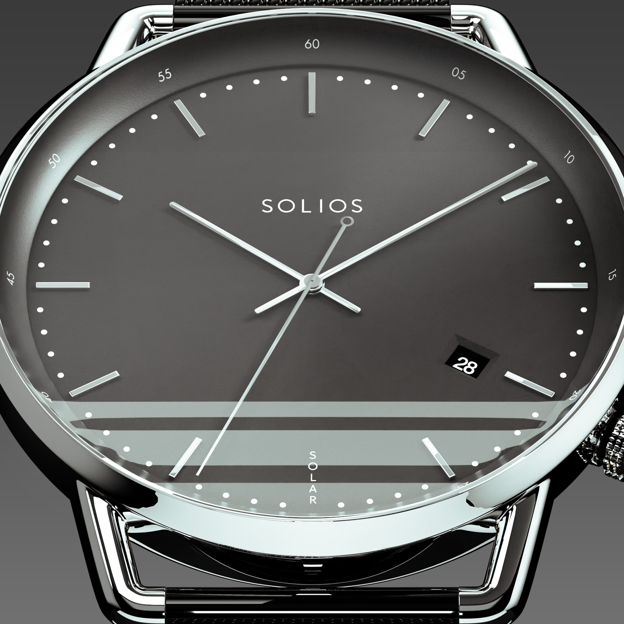 The Solar Curve | Black Dial - Silver Case