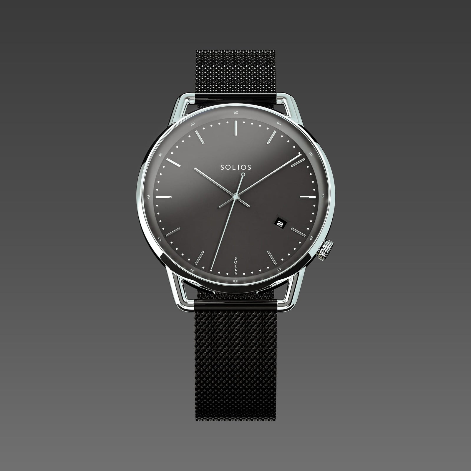 The Solar Curve | Black Dial - Silver Case