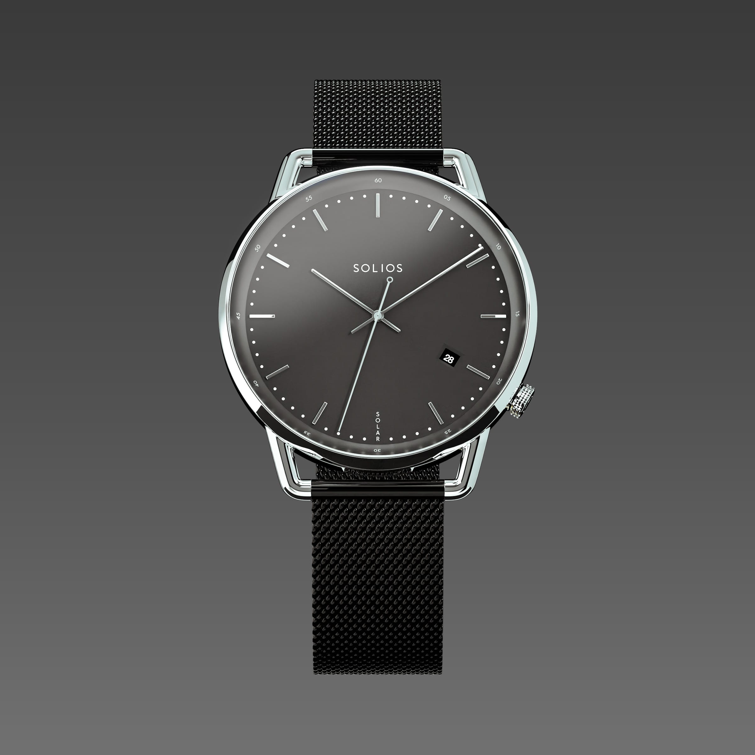 The Solar Curve | Black Dial - Silver Case