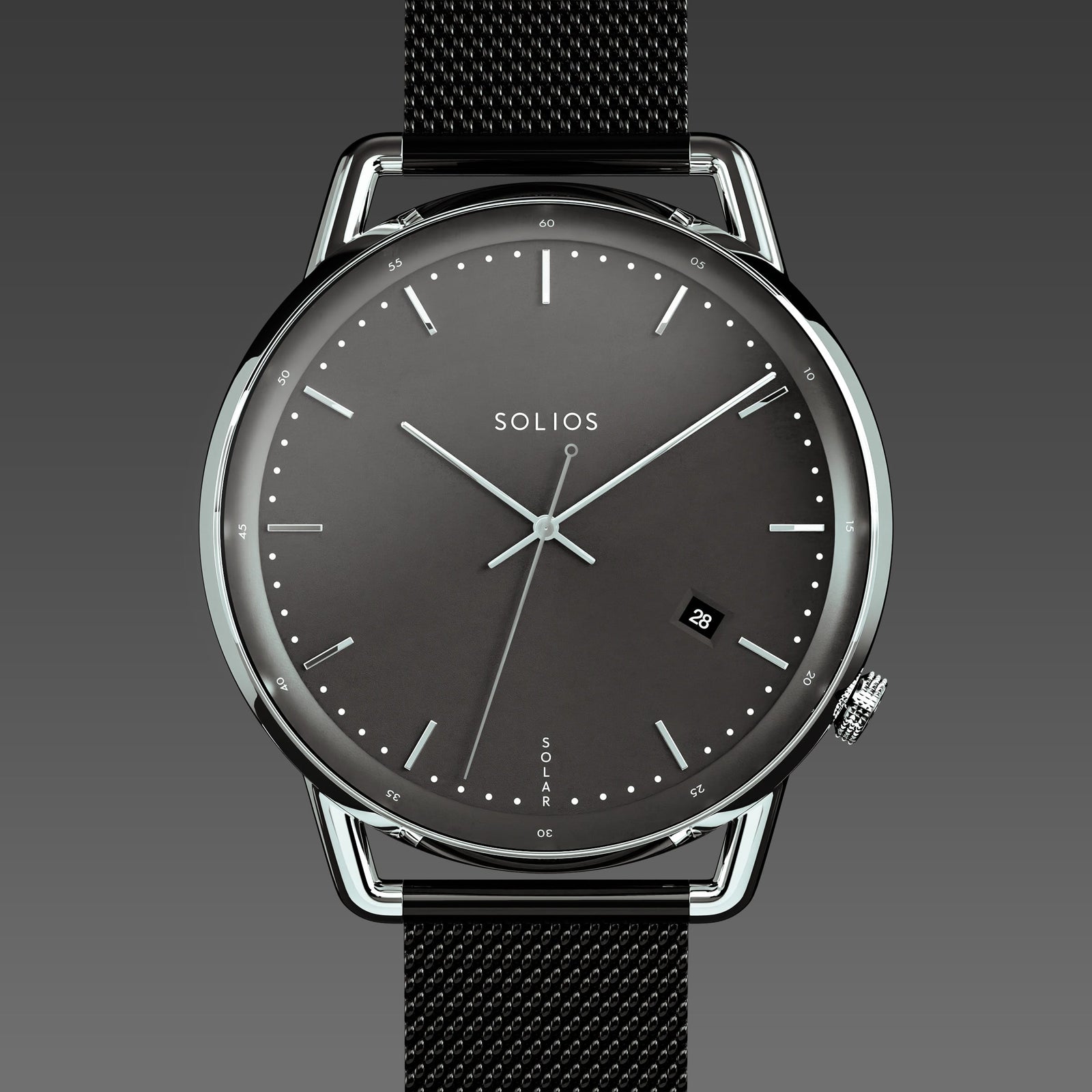 The Solar Curve | Black Dial - Silver Case