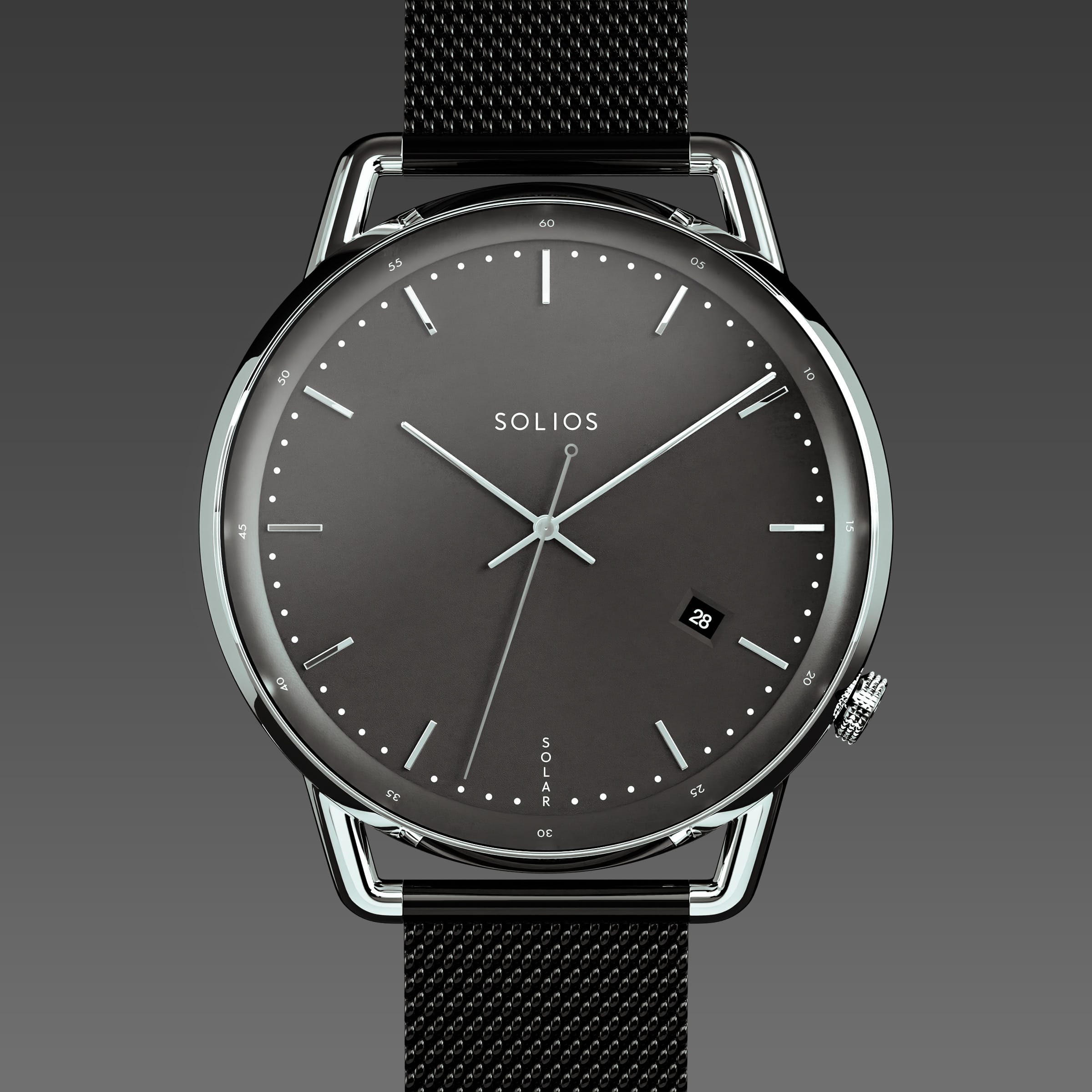 The Solar Curve | Black Dial - Silver Case