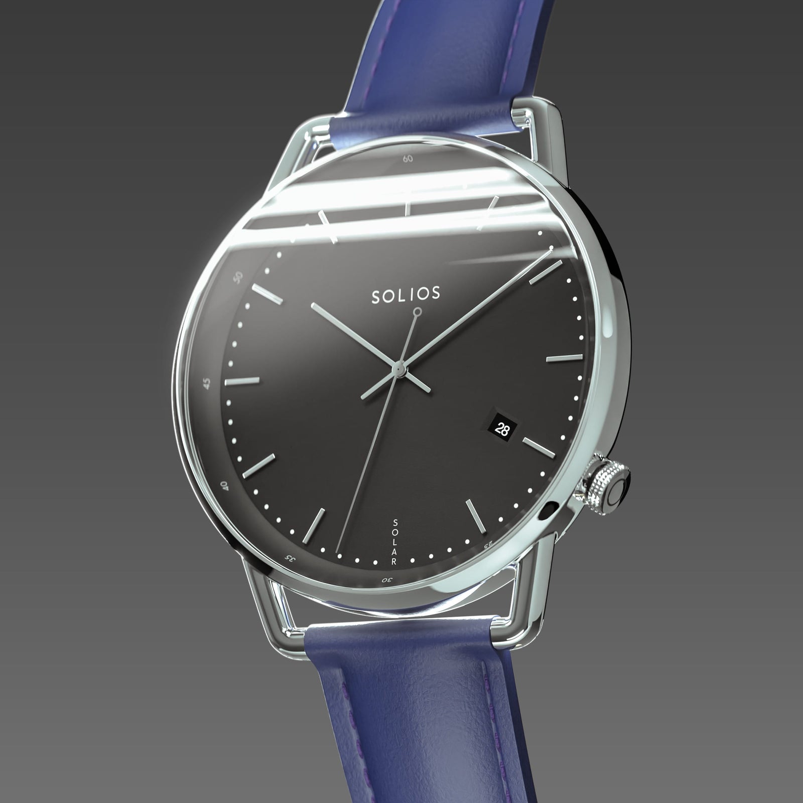 The Solar Curve | Black Dial - Silver Case