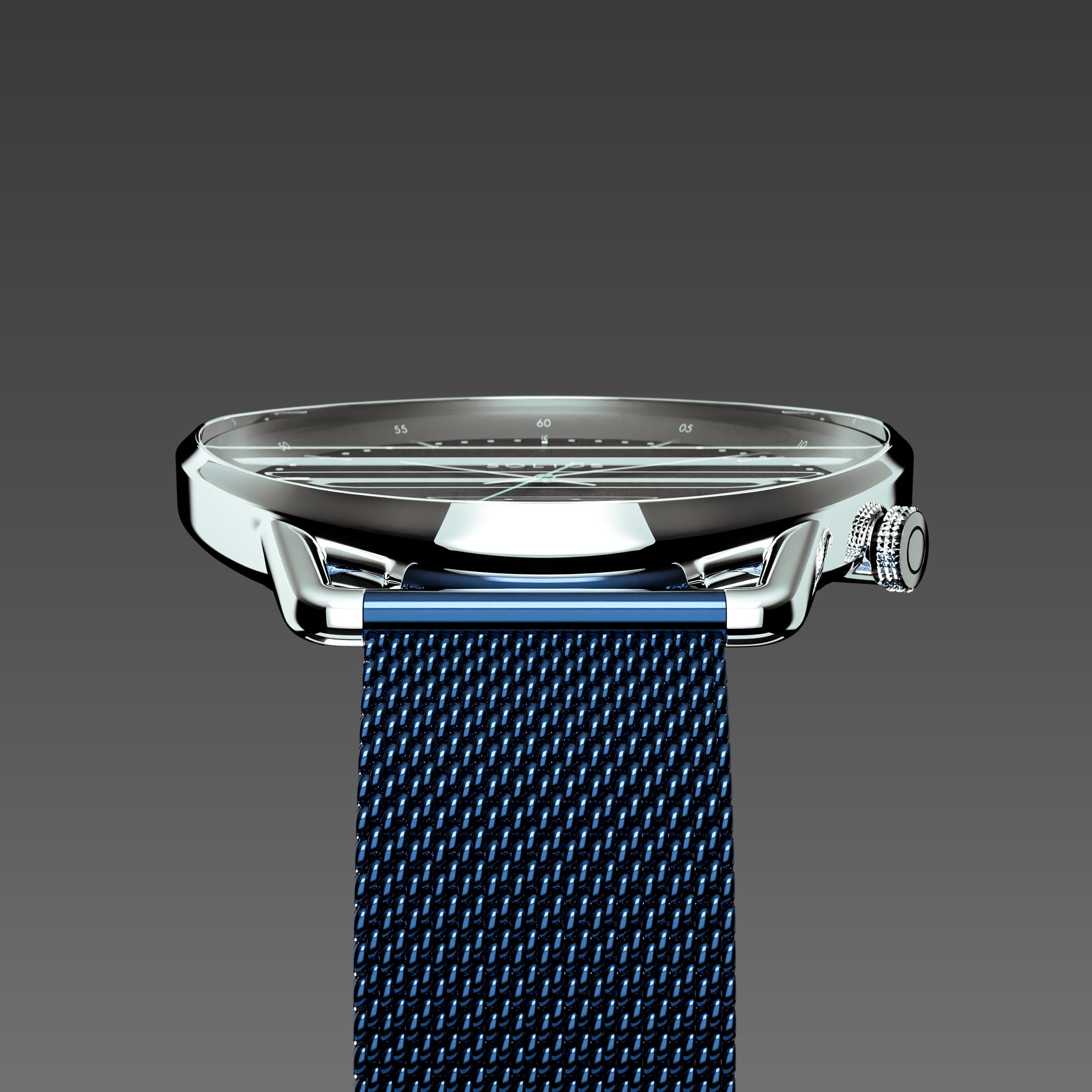 The Solar Curve | Black Dial - Silver Case