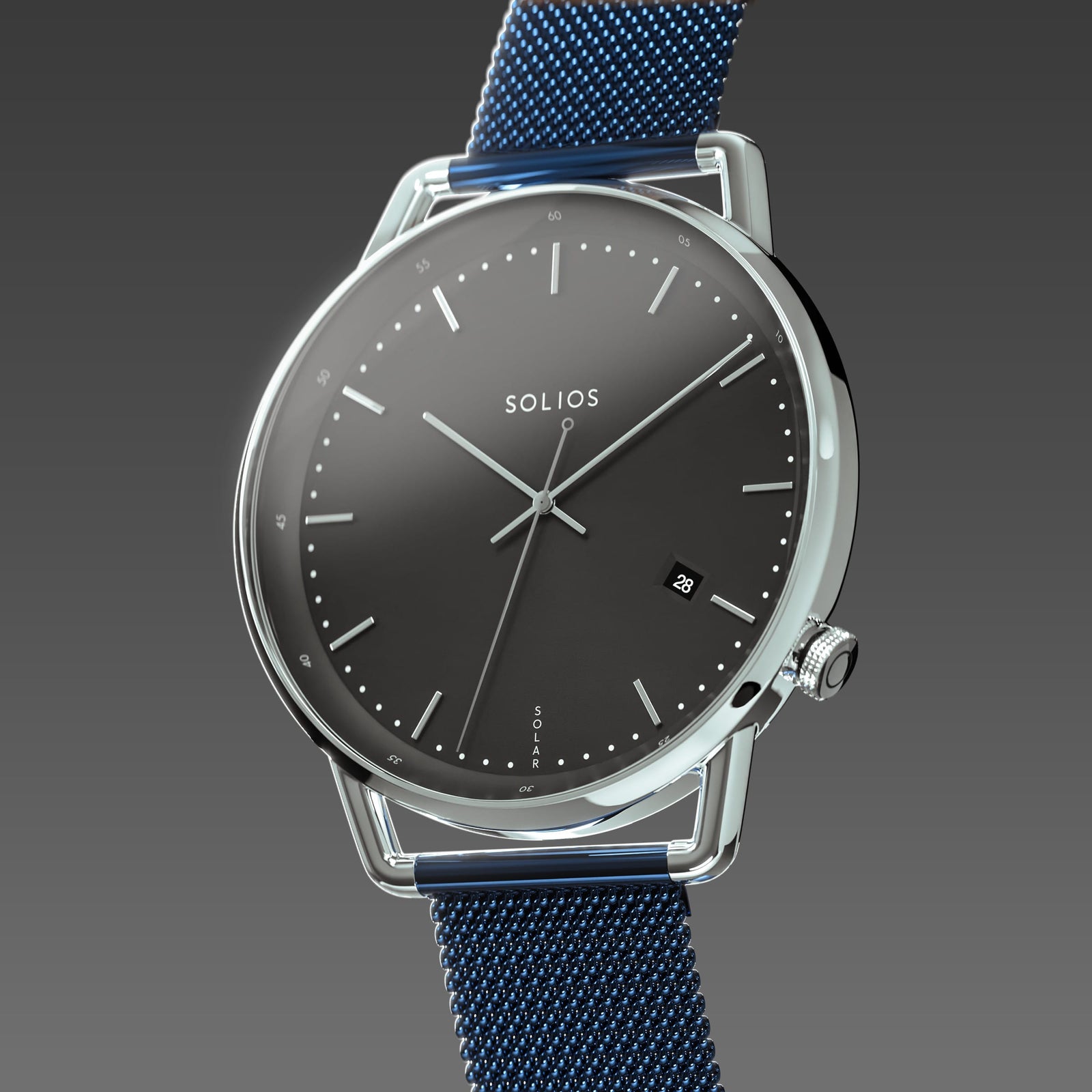 The Solar Curve | Black Dial - Silver Case