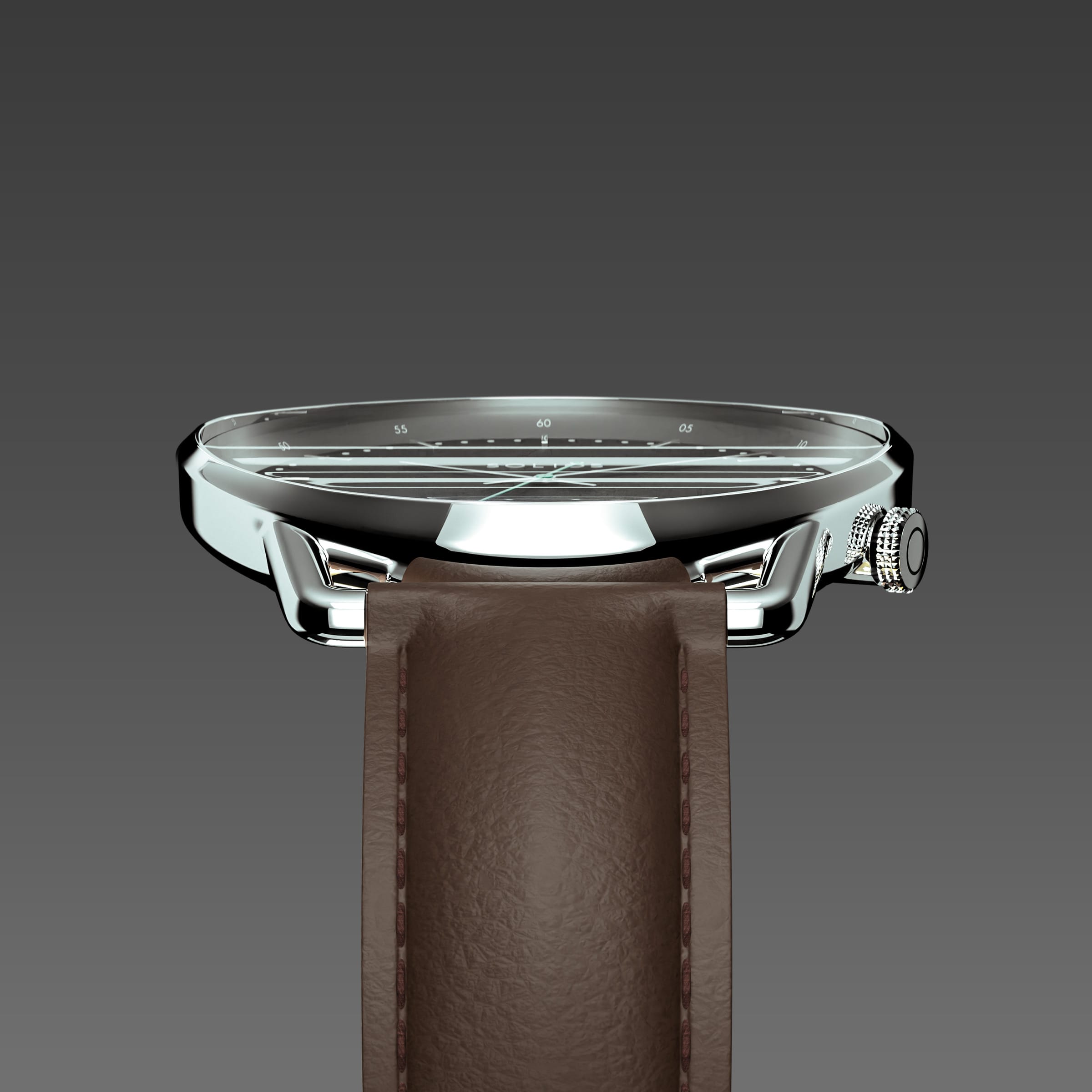 The Solar Curve | Black Dial - Silver Case