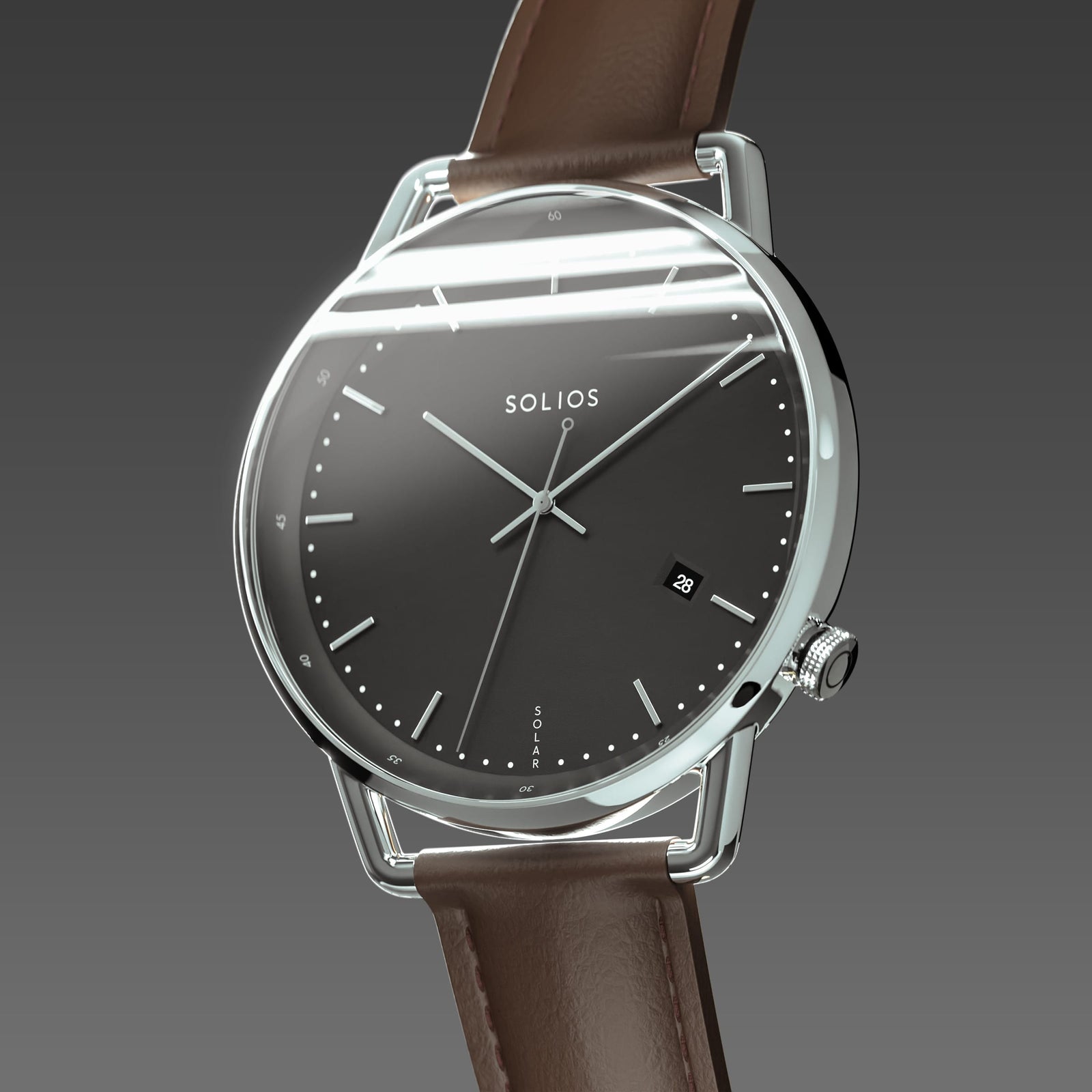 The Solar Curve | Black Dial - Silver Case