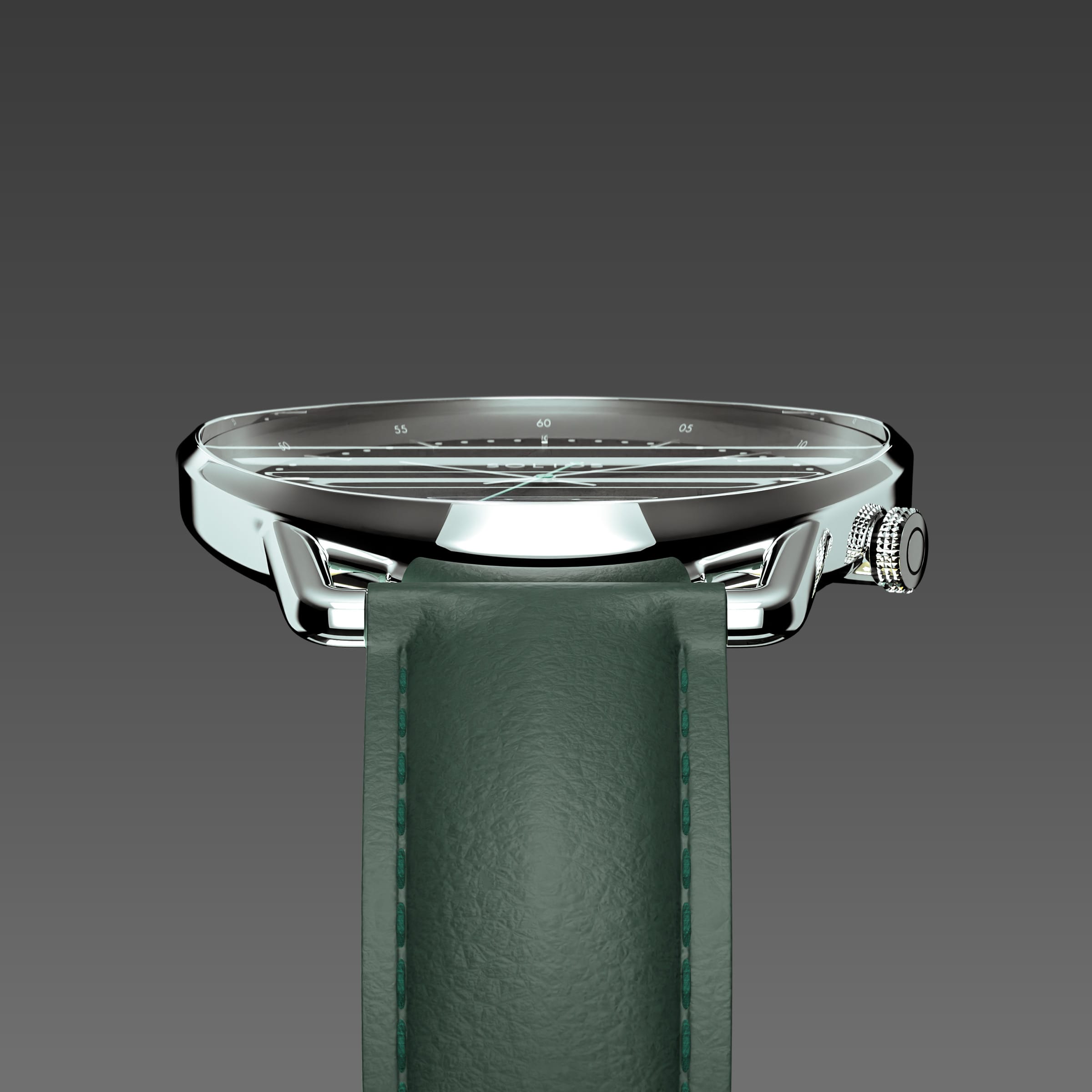 The Solar Curve | Black Dial - Silver Case