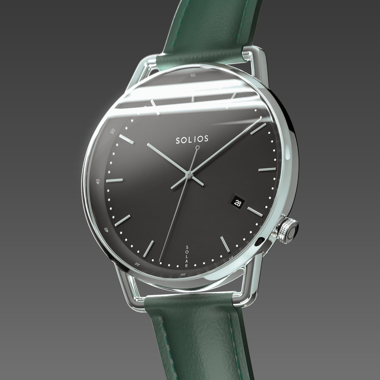 The Solar Curve | Black Dial - Silver Case