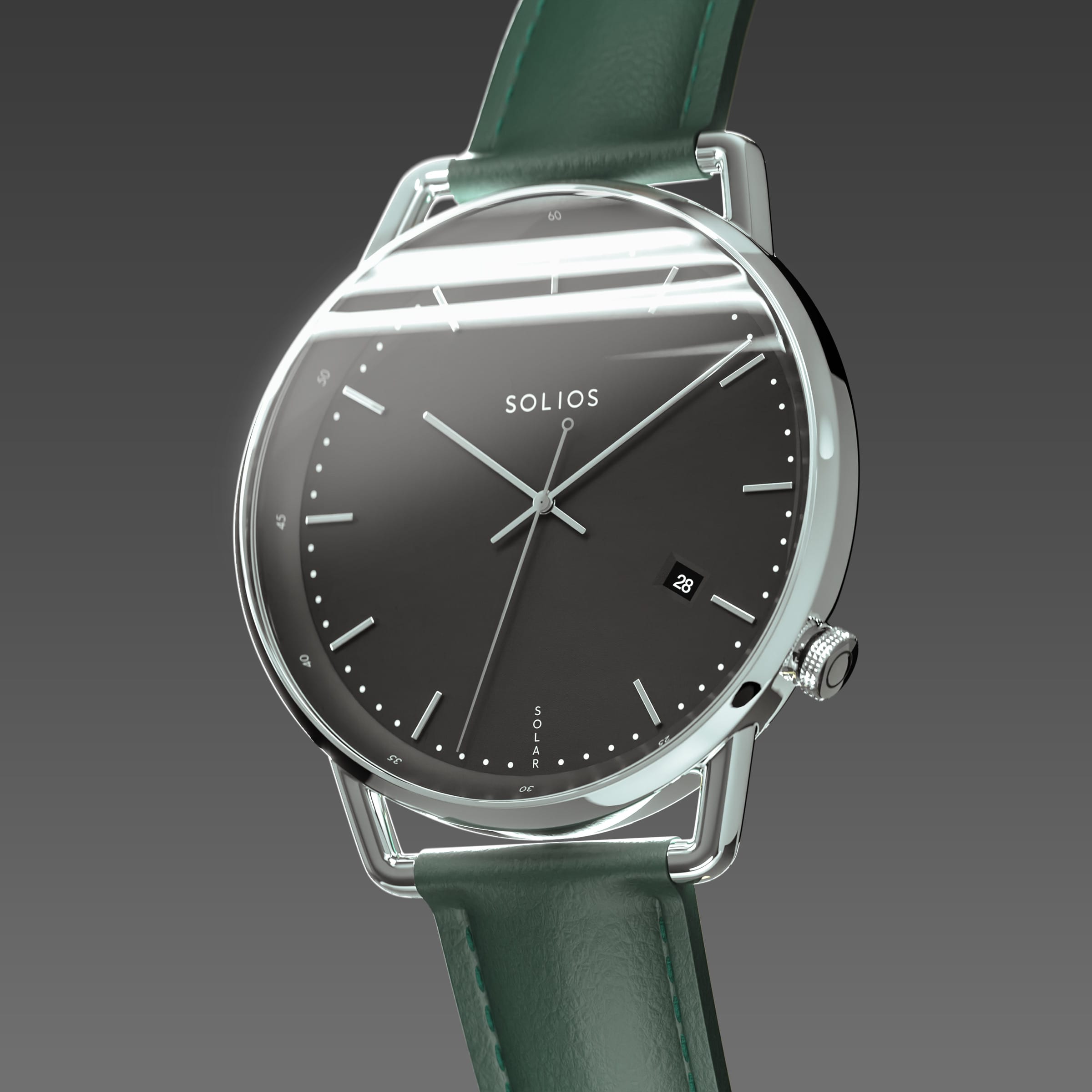The Solar Curve | Black Dial - Silver Case