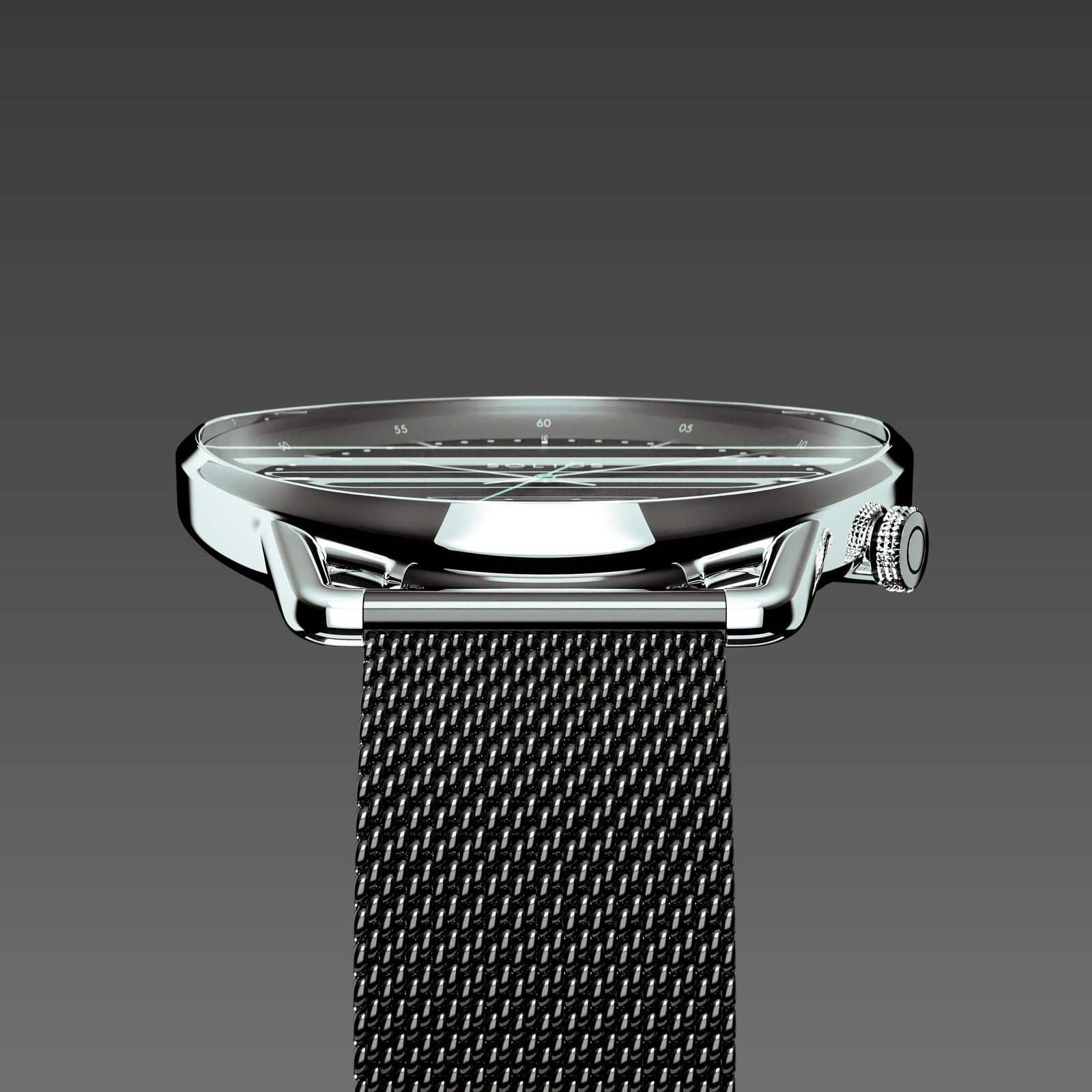 The Solar Curve | Black Dial - Silver Case