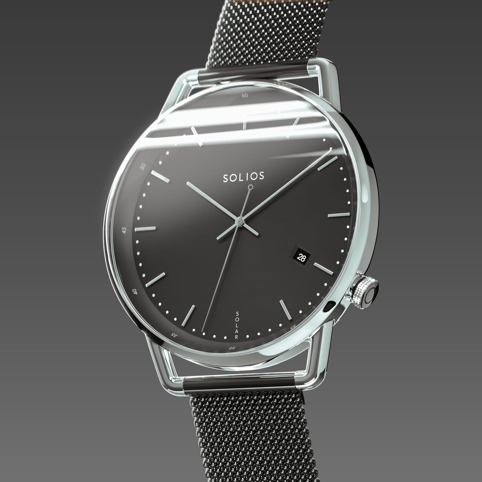 The Solar Curve | Black Dial - Silver Case