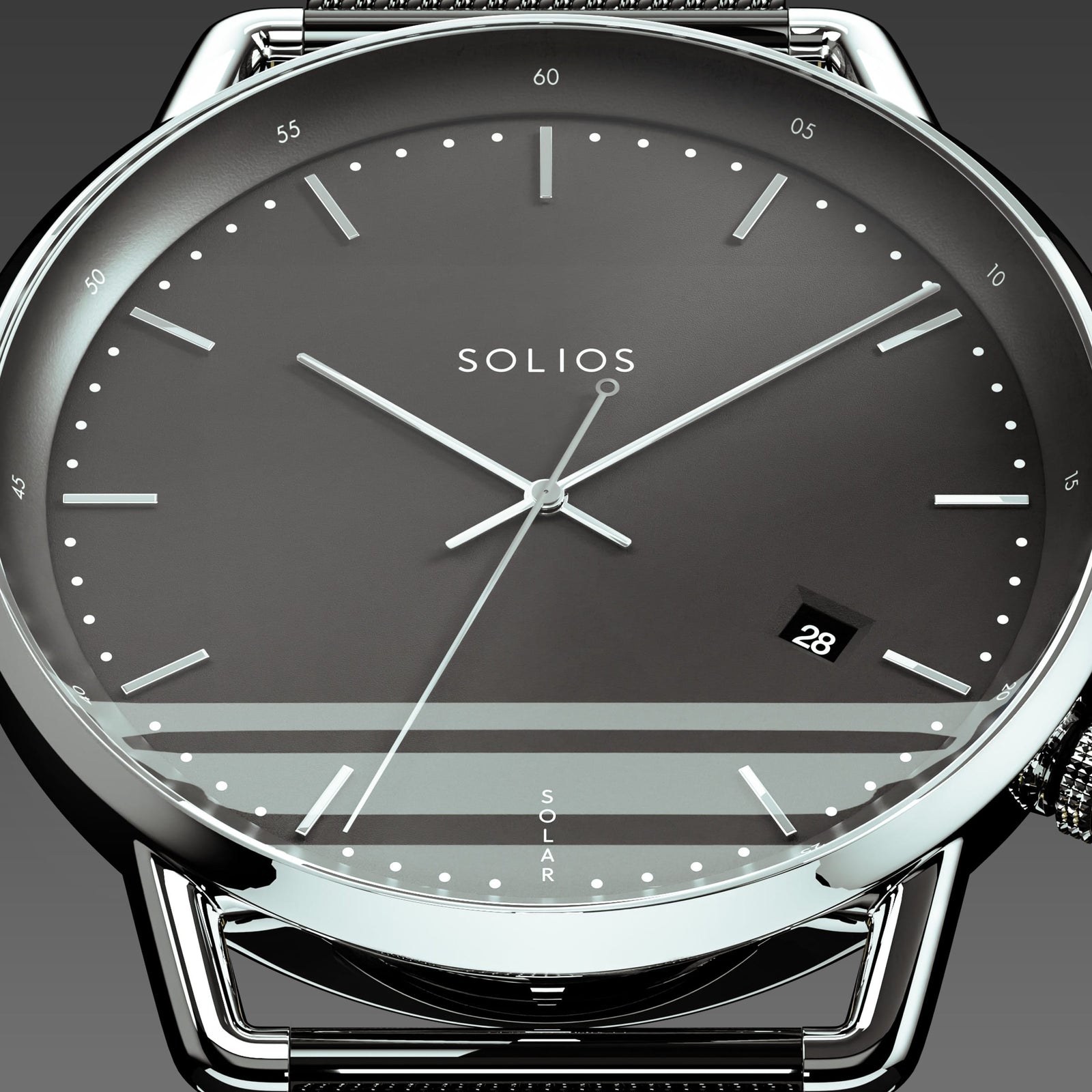 The Solar Curve | Black Dial - Silver Case