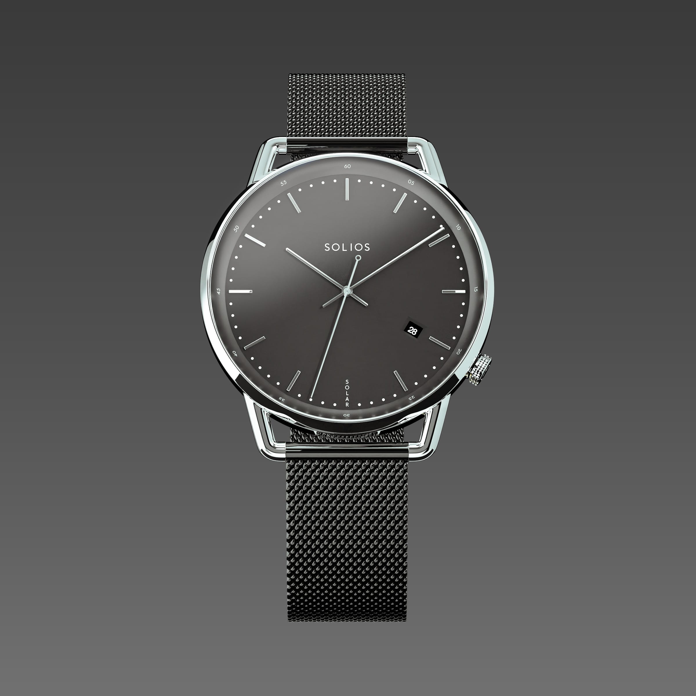 The Solar Curve | Black Dial - Silver Case