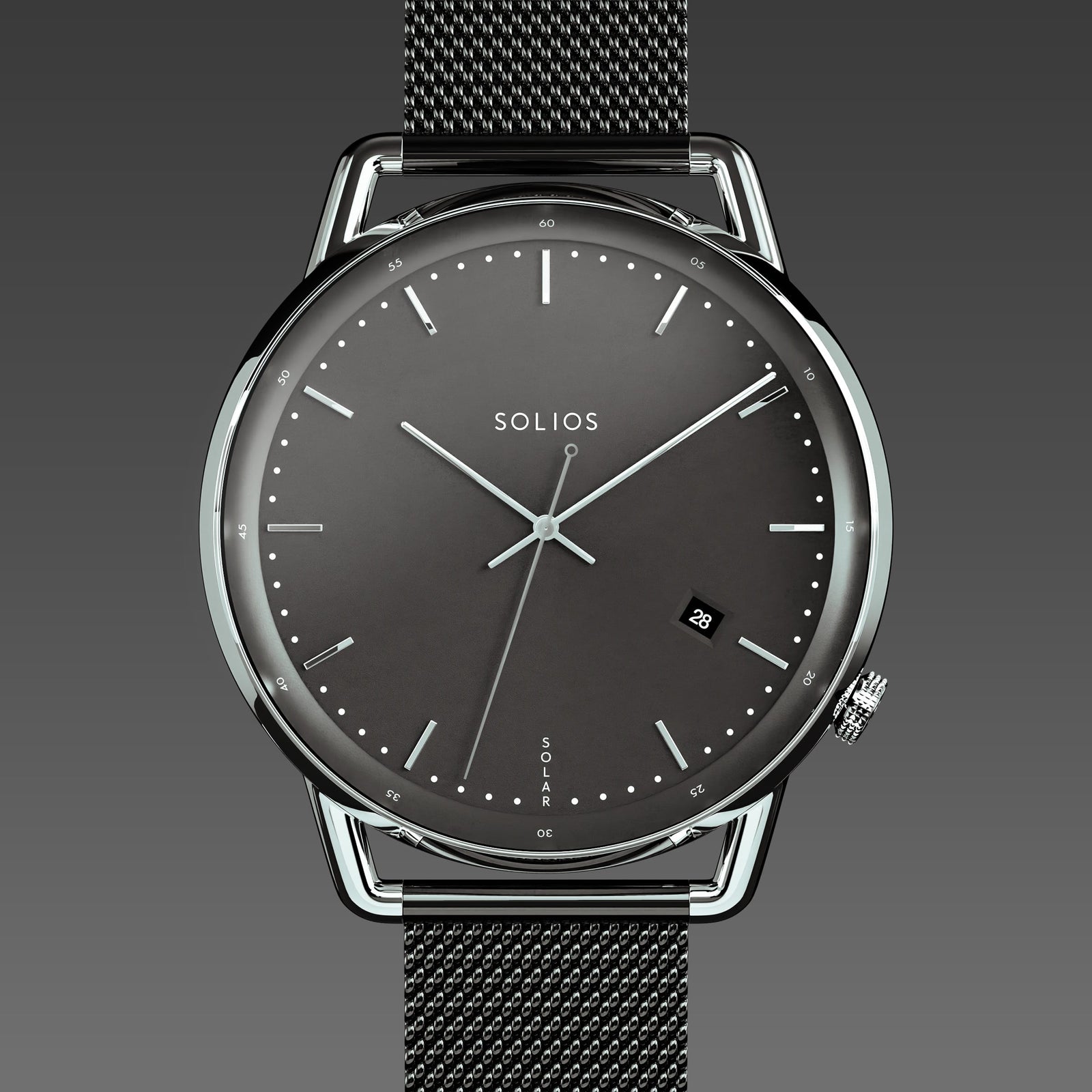 The Solar Curve | Black Dial - Silver Case