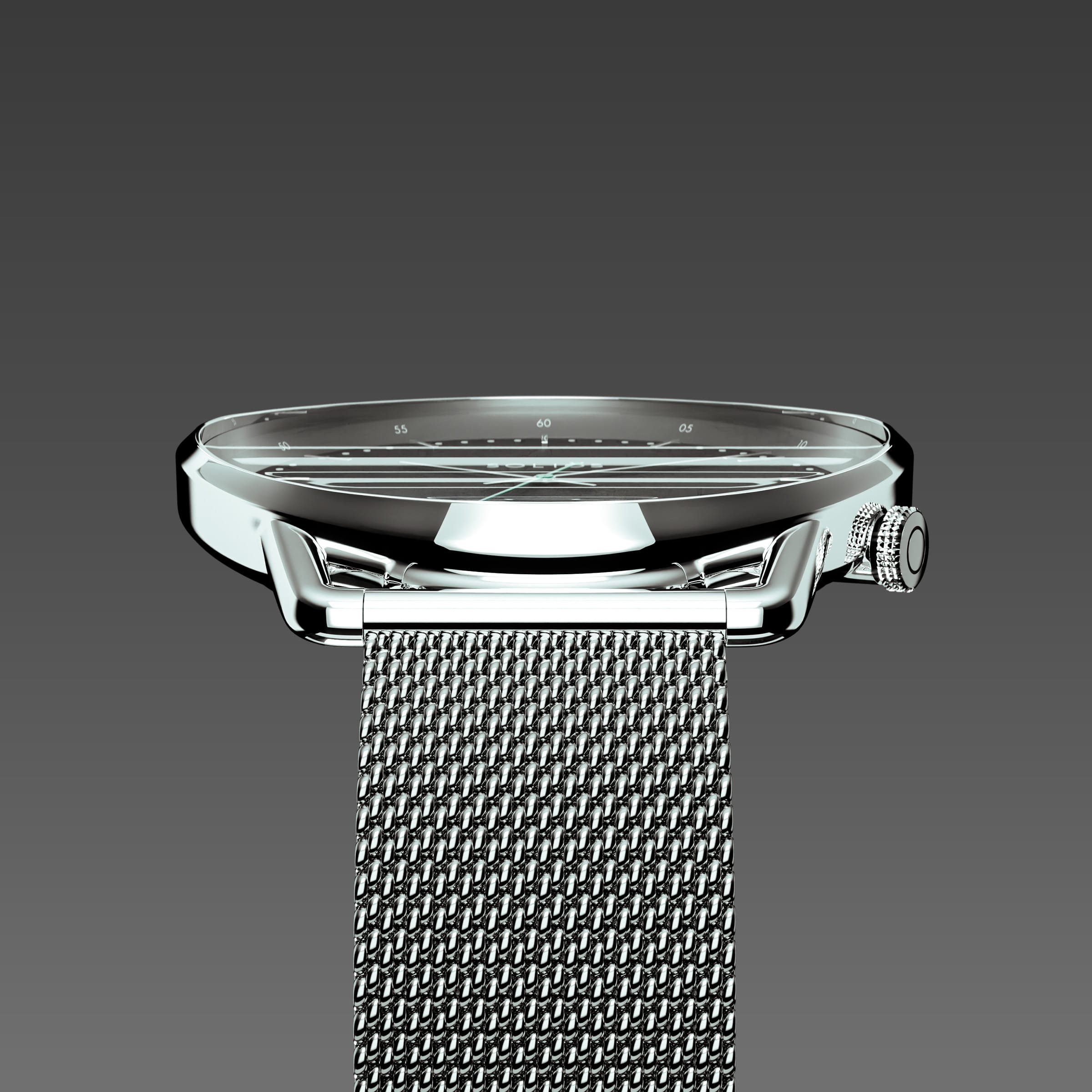 The Solar Curve | Black Dial - Silver Case
