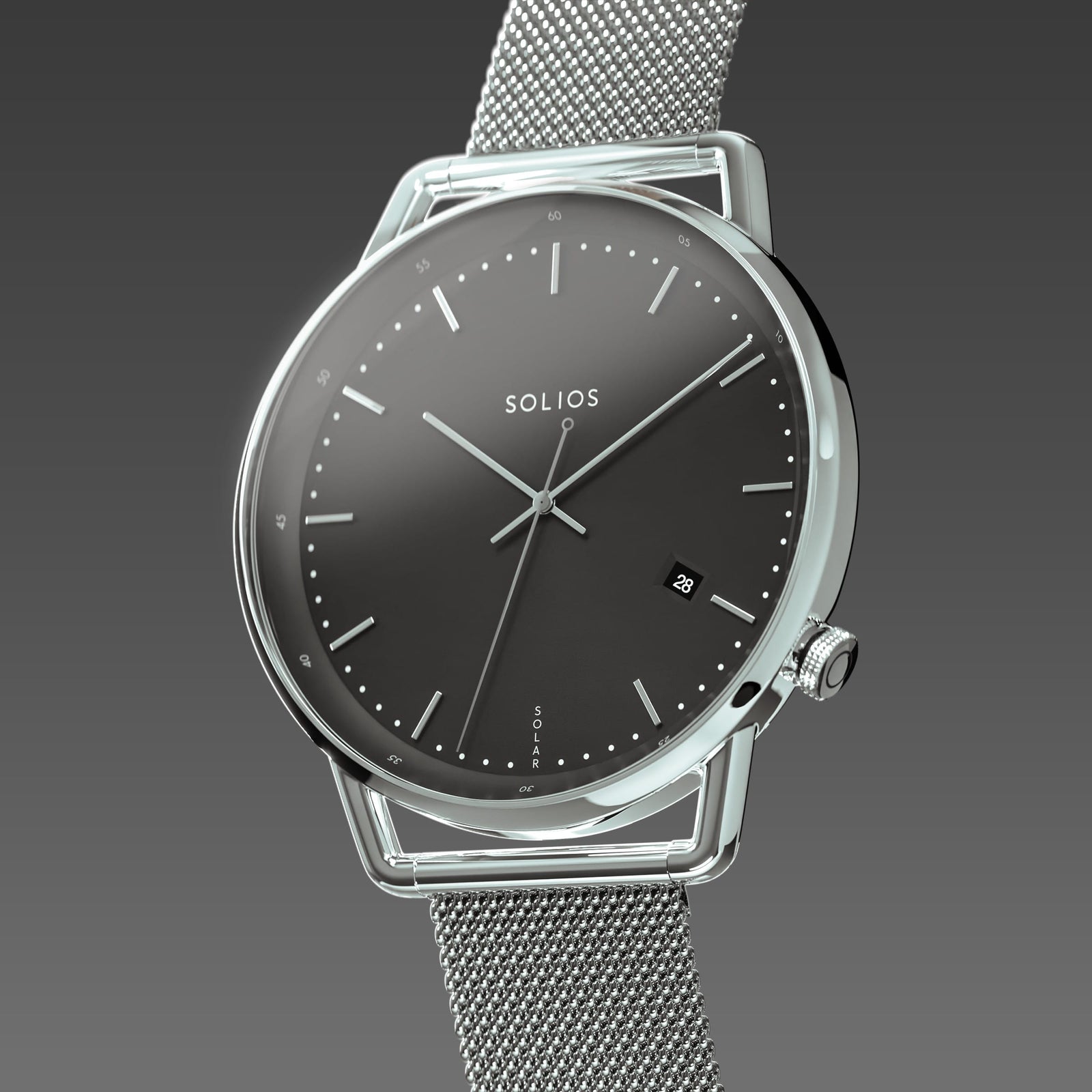 The Solar Curve | Black Dial - Silver Case