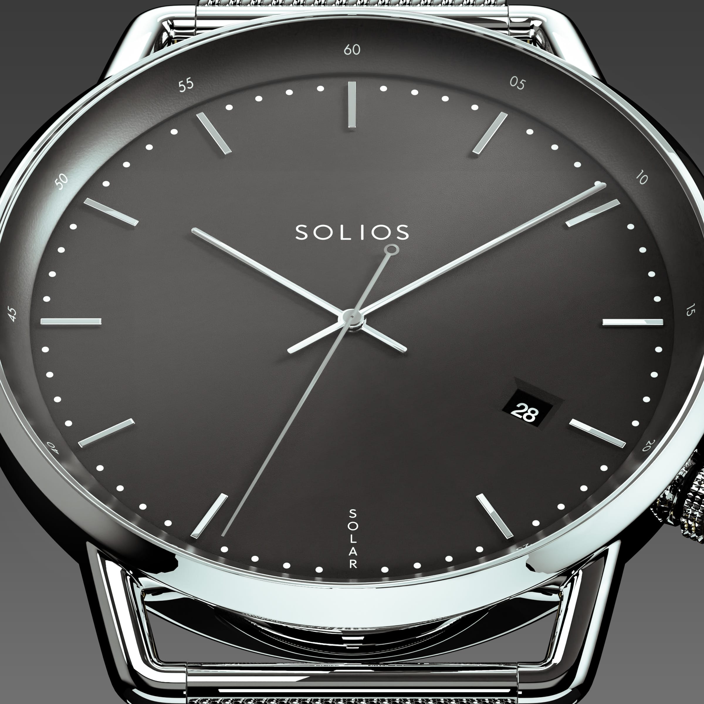 The Solar Curve | Black Dial - Silver Case