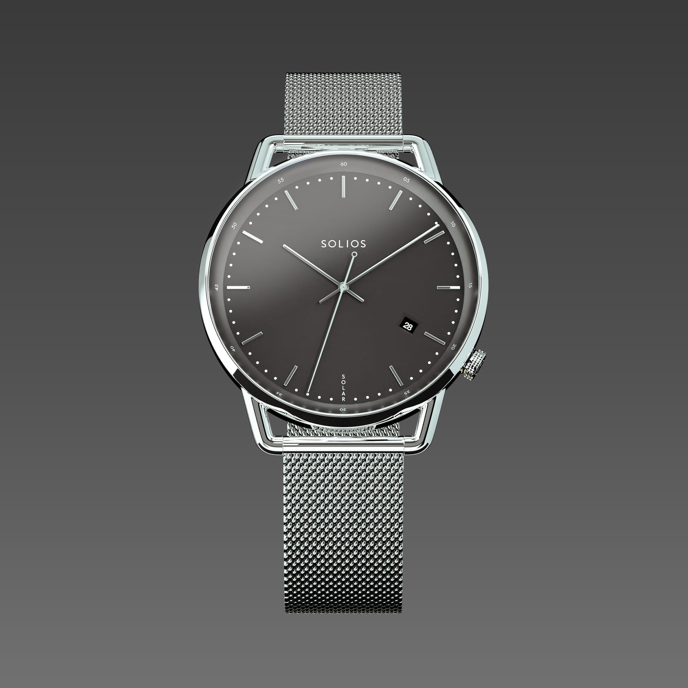 The Solar Curve | Black Dial - Silver Case
