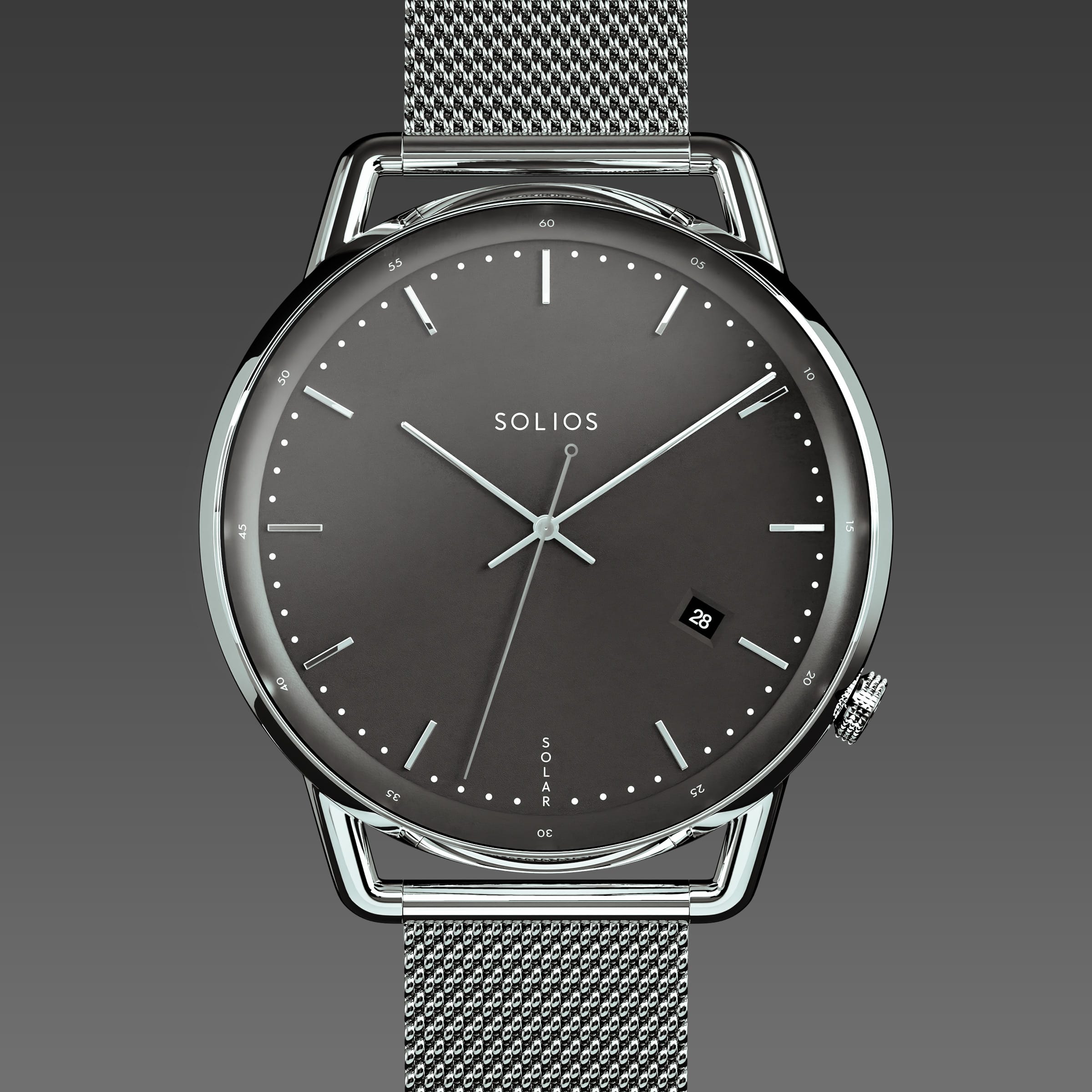 The Solar Curve | Black Dial - Silver Case
