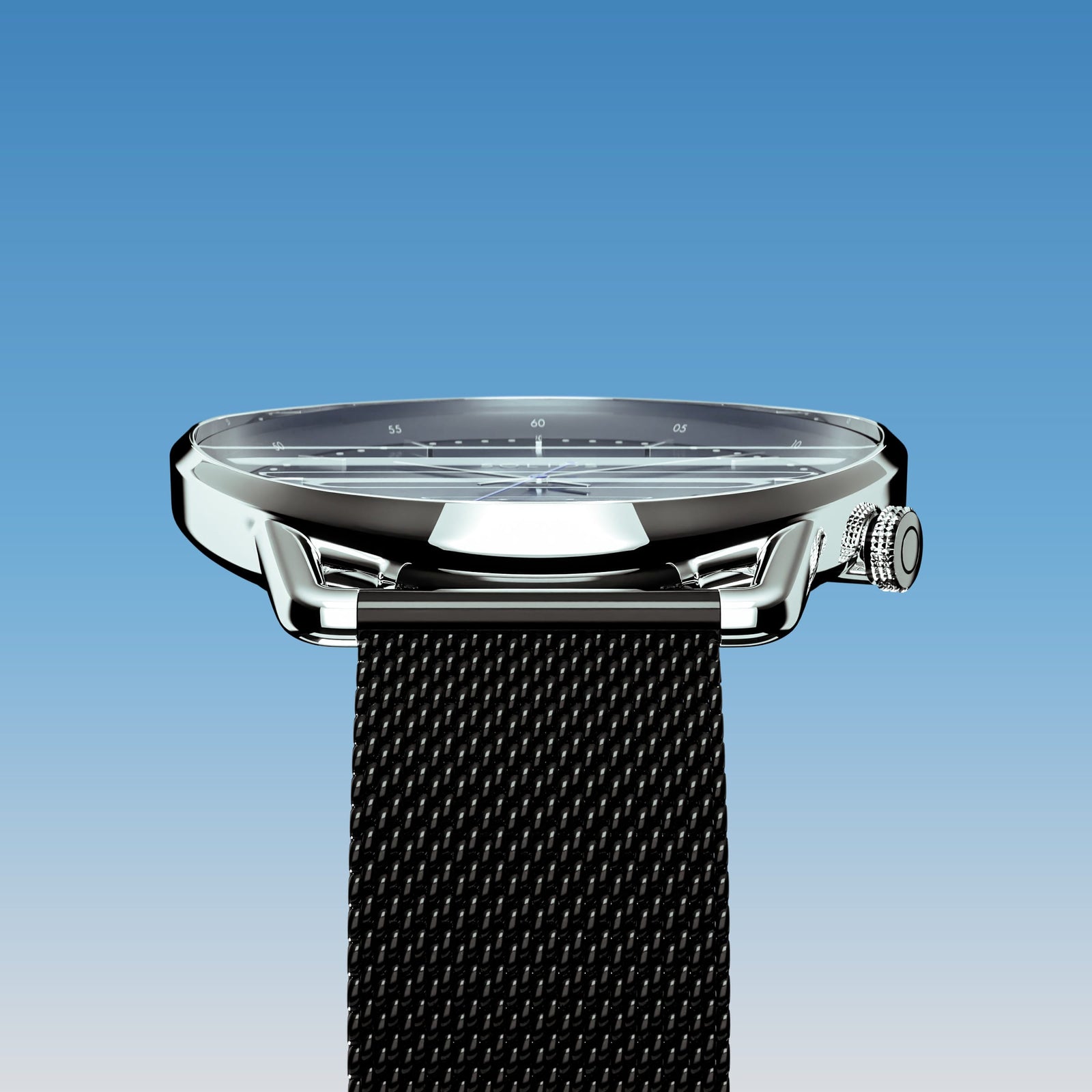 The Solar Curve | Blue Dial - Silver Case