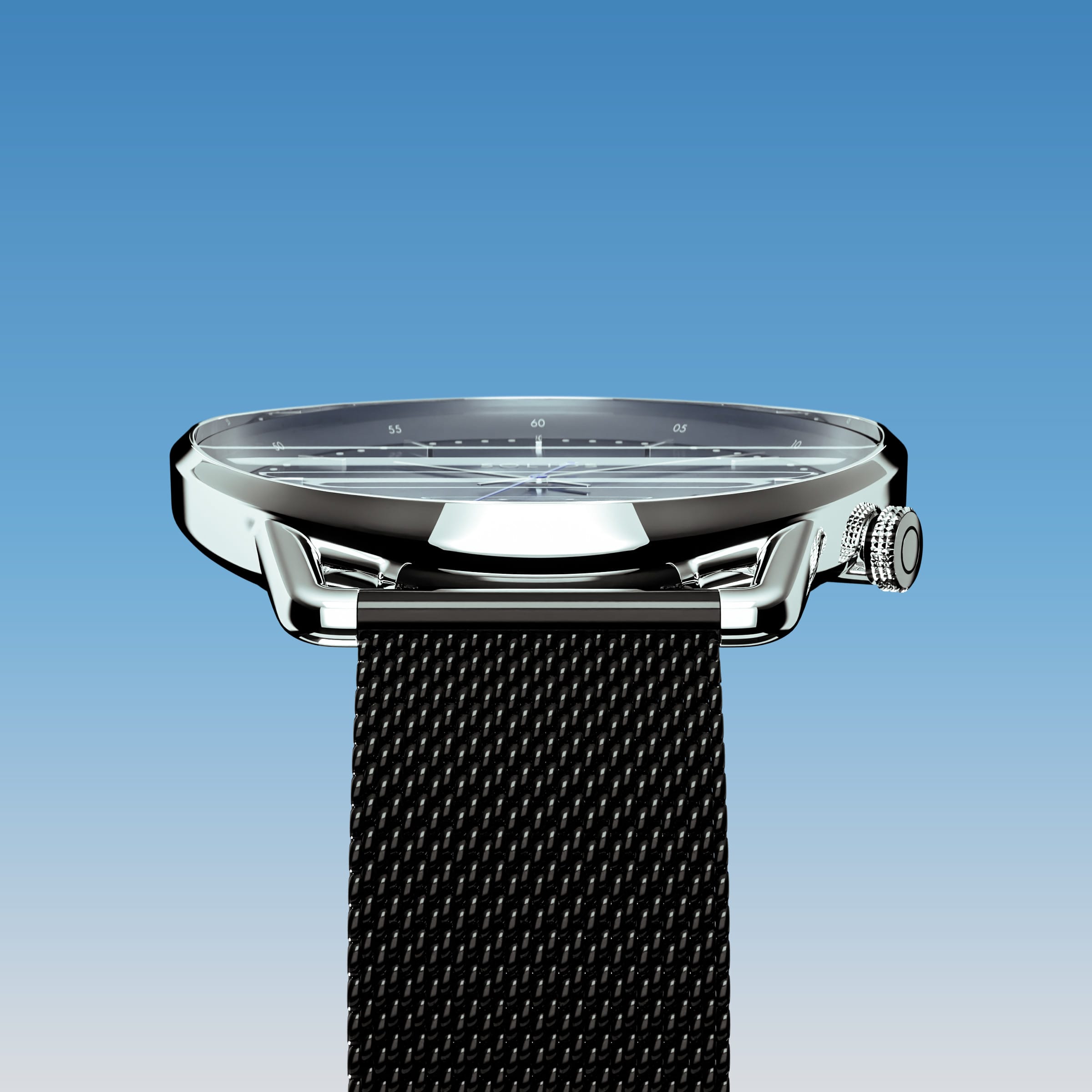 The Solar Curve | Blue Dial - Silver Case