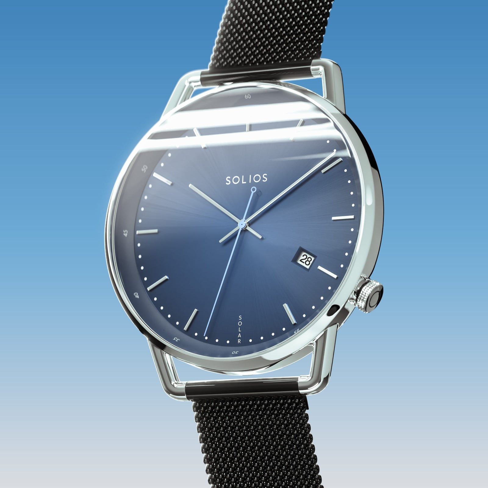 The Solar Curve | Blue Dial - Silver Case