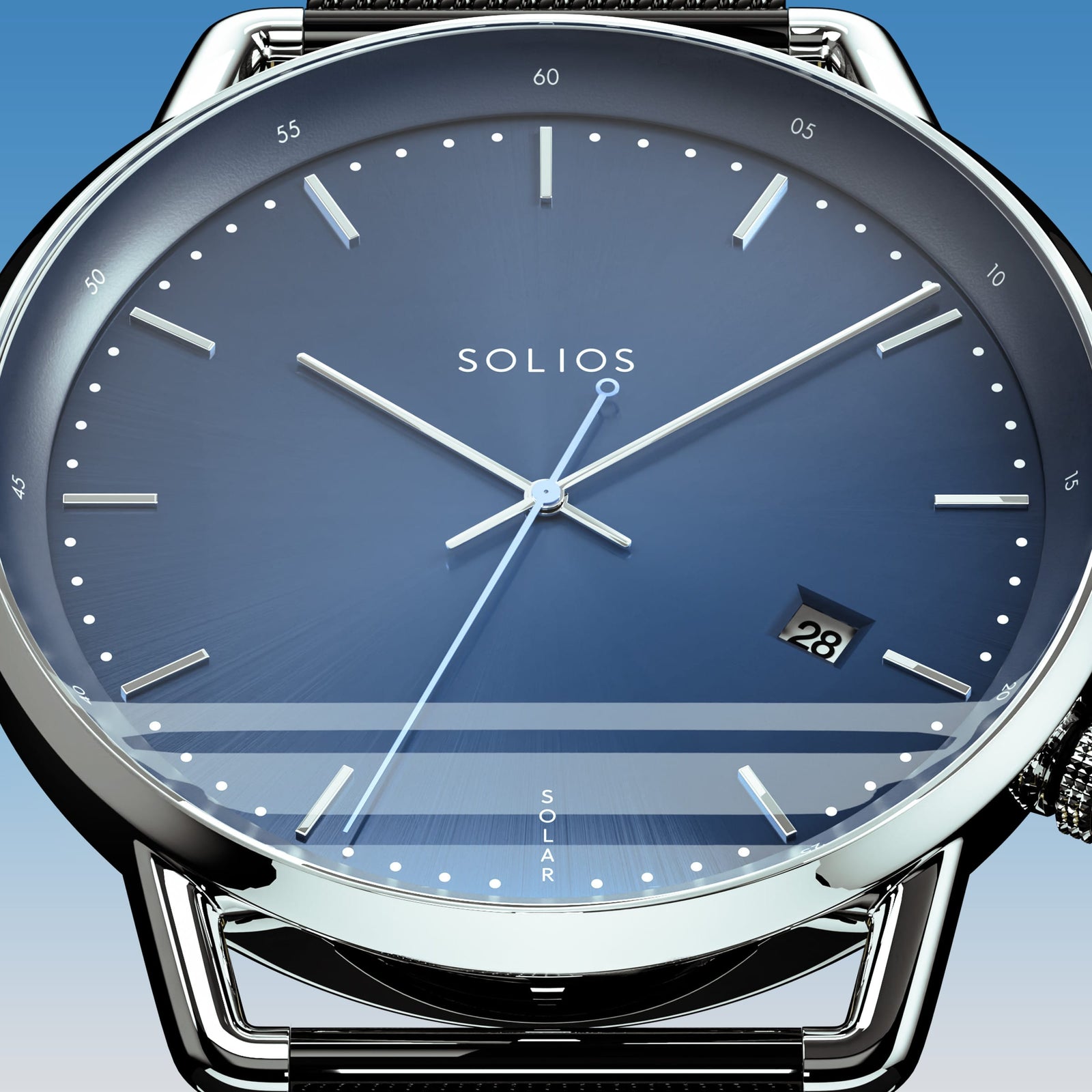 The Solar Curve | Blue Dial - Silver Case