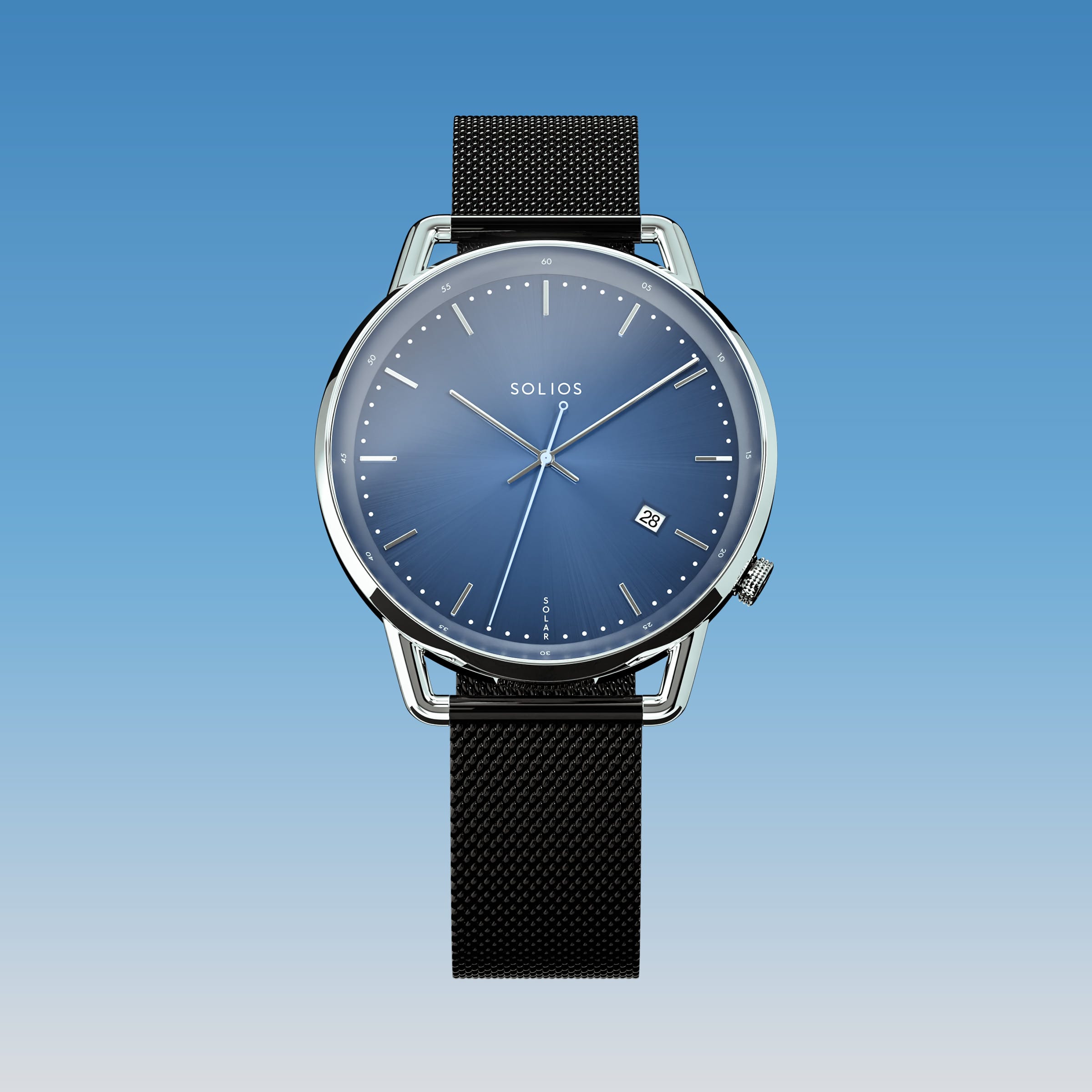 The Solar Curve | Blue Dial - Silver Case