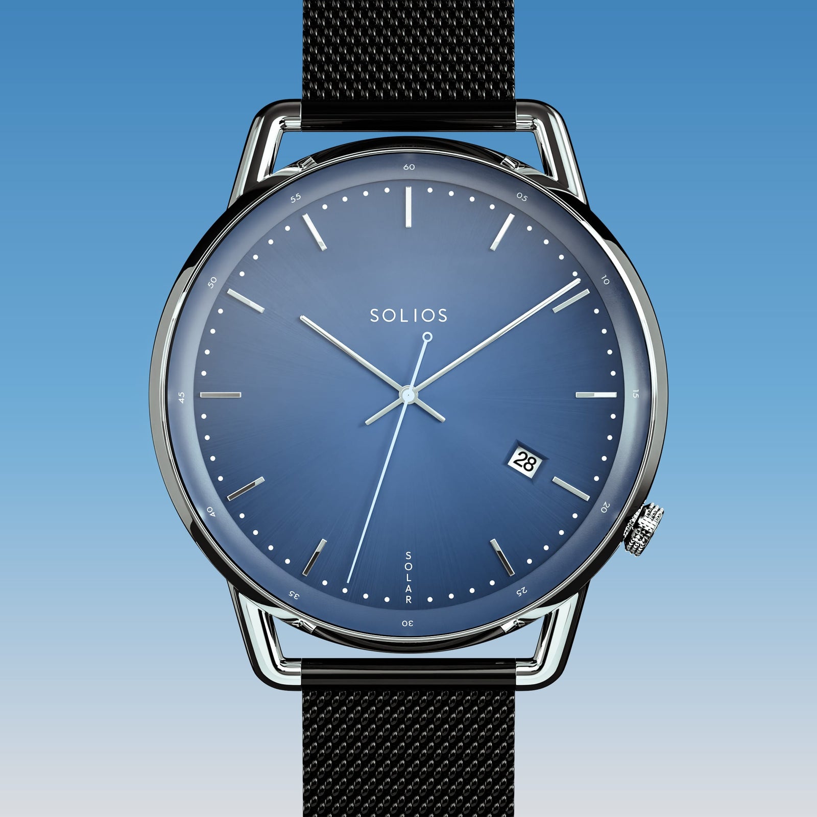 The Solar Curve | Blue Dial - Silver Case